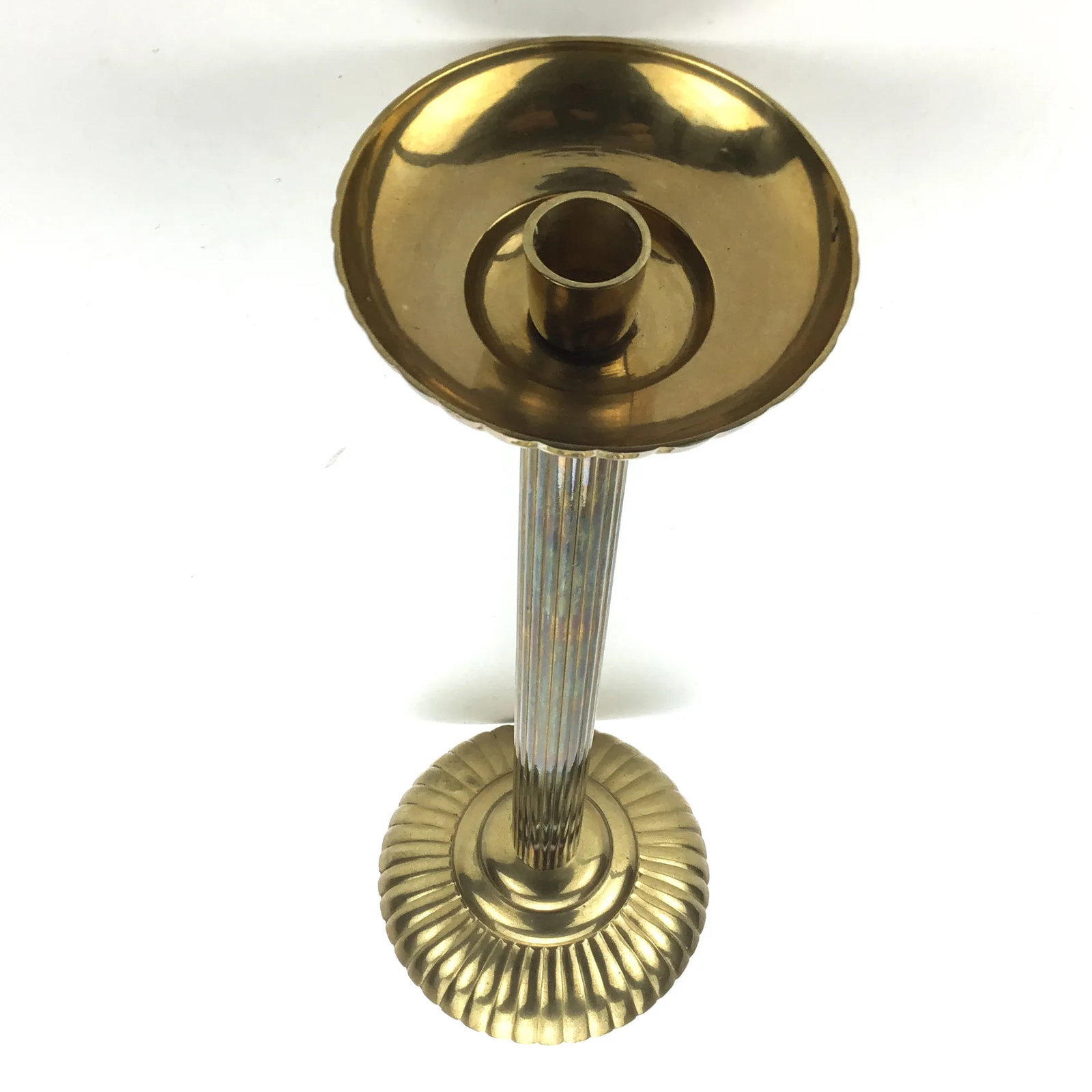 Super Tall Brass Artisan Candle Holder - 3