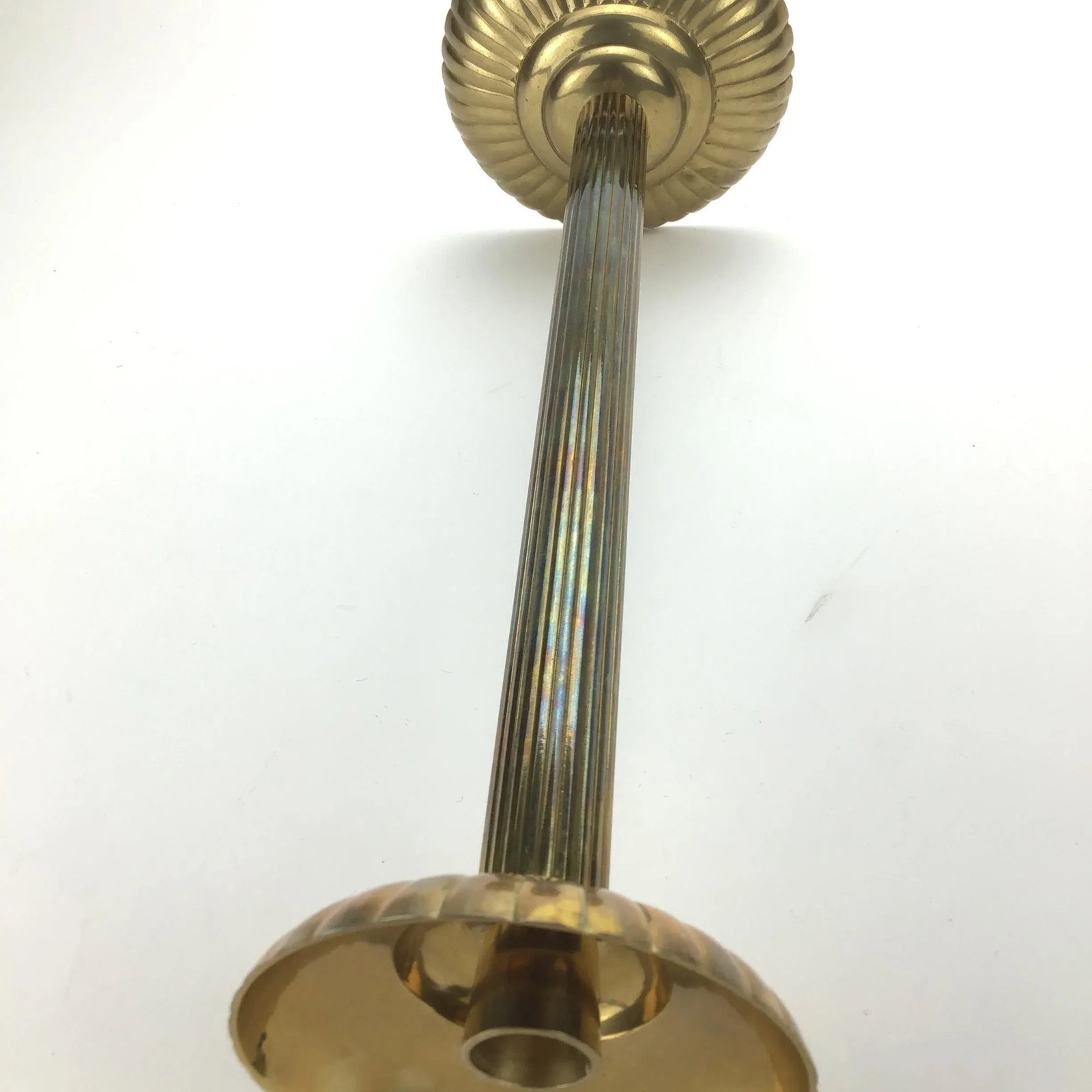 Super Tall Brass Artisan Candle Holder - 6