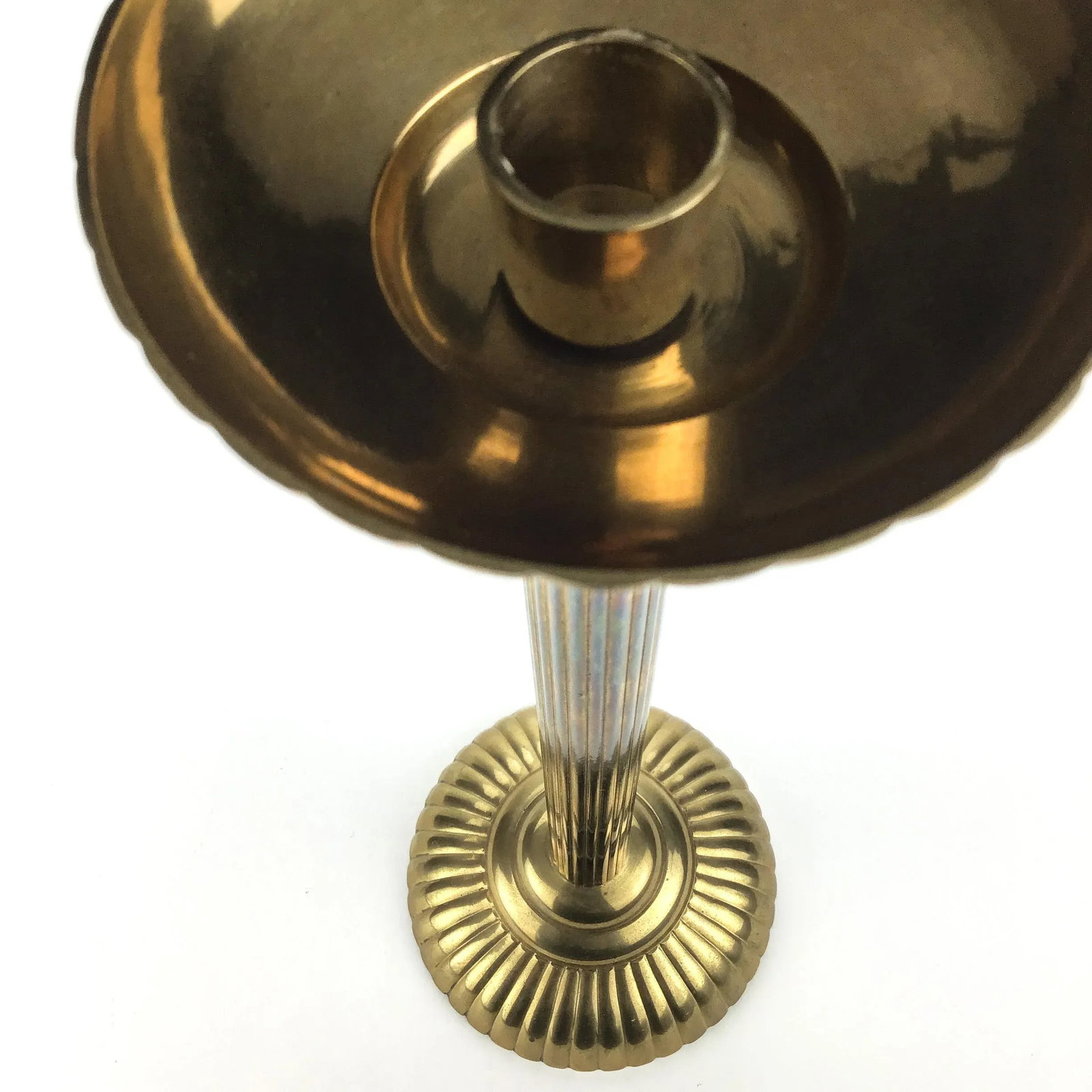 Super Tall Brass Artisan Candle Holder - 9