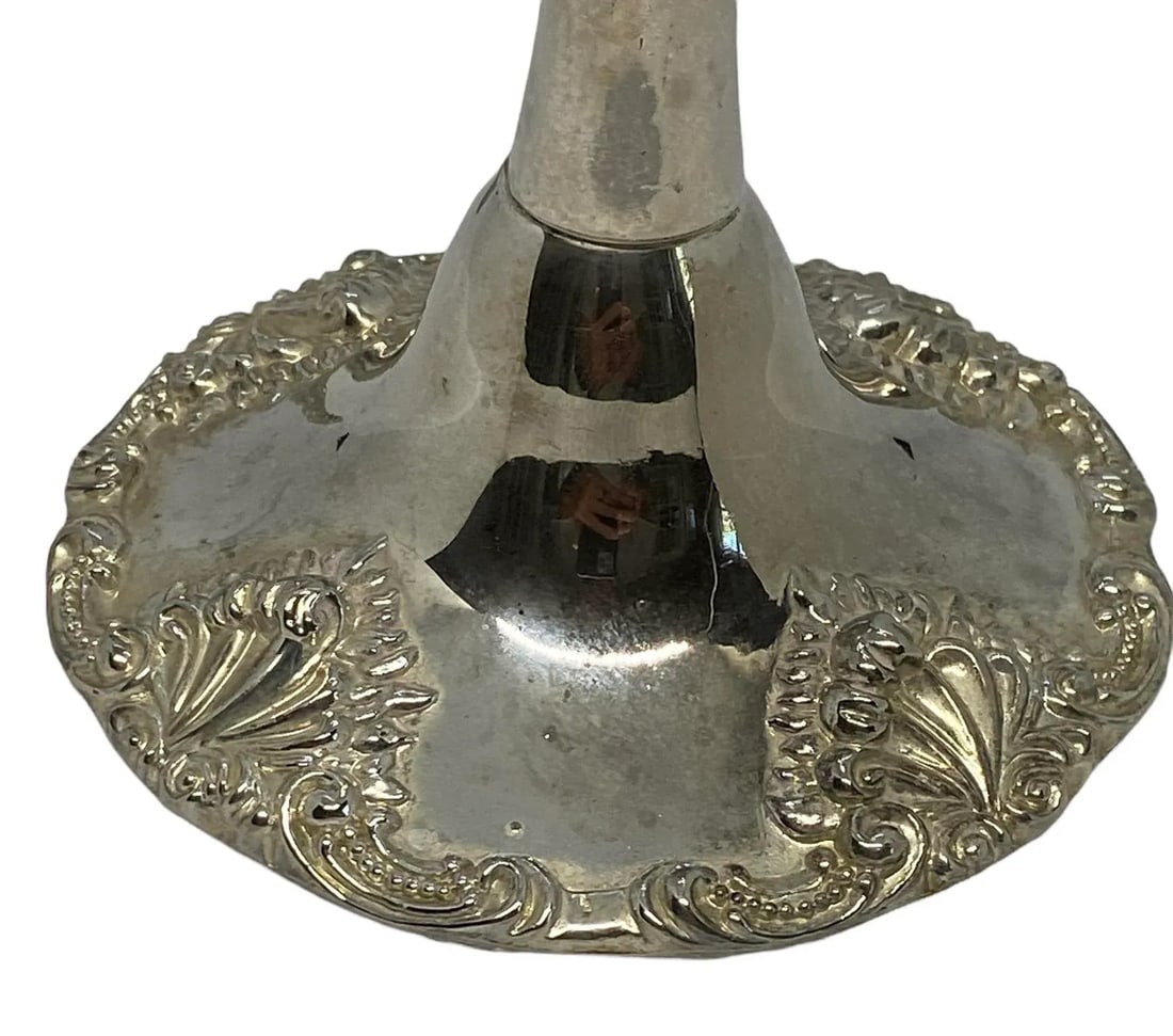 Mid 20th Century Godinger Silverplate Candlestick Holders With Baroque Grapevine Design - a Pair - 6