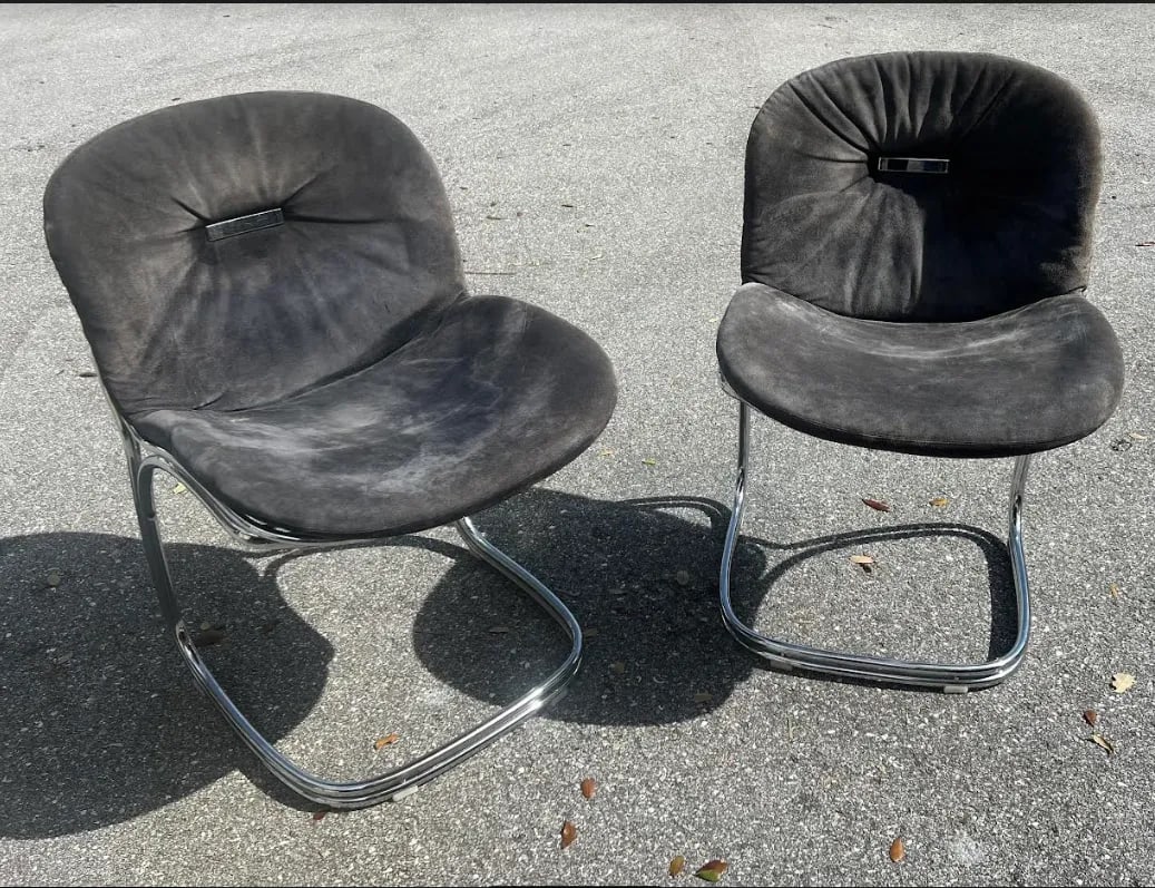 Italian Suede Sabrina Dining Chairs by Rima Rinaldi - 2