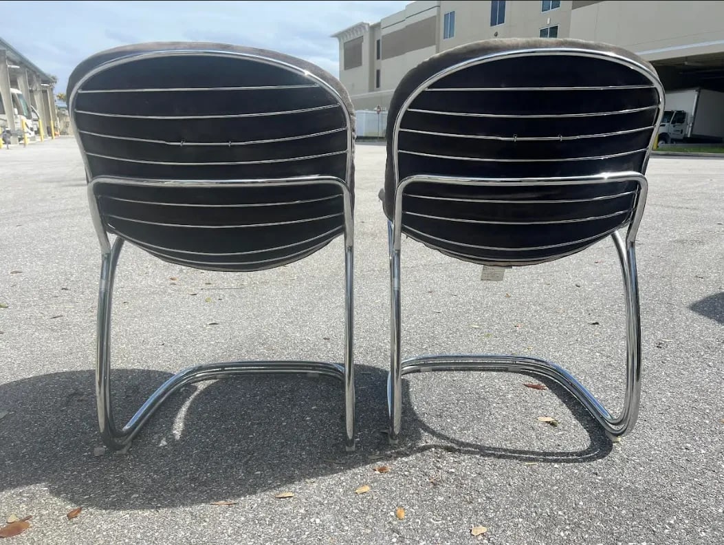 Italian Suede Sabrina Dining Chairs by Rima Rinaldi - 4