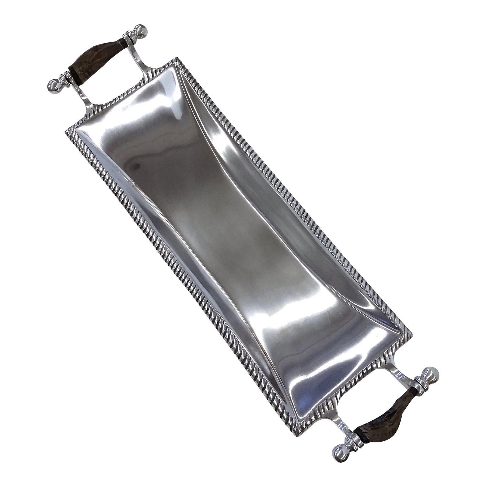 Vintage Aluminum & Wood Bread/Condiment Tray Platter: Perfect for Thanksgiving dinner parties, or Christmas as well. This long tray can be used for many things. Foodies will certainly use it for FOOD! And those who are more into decoration will use it