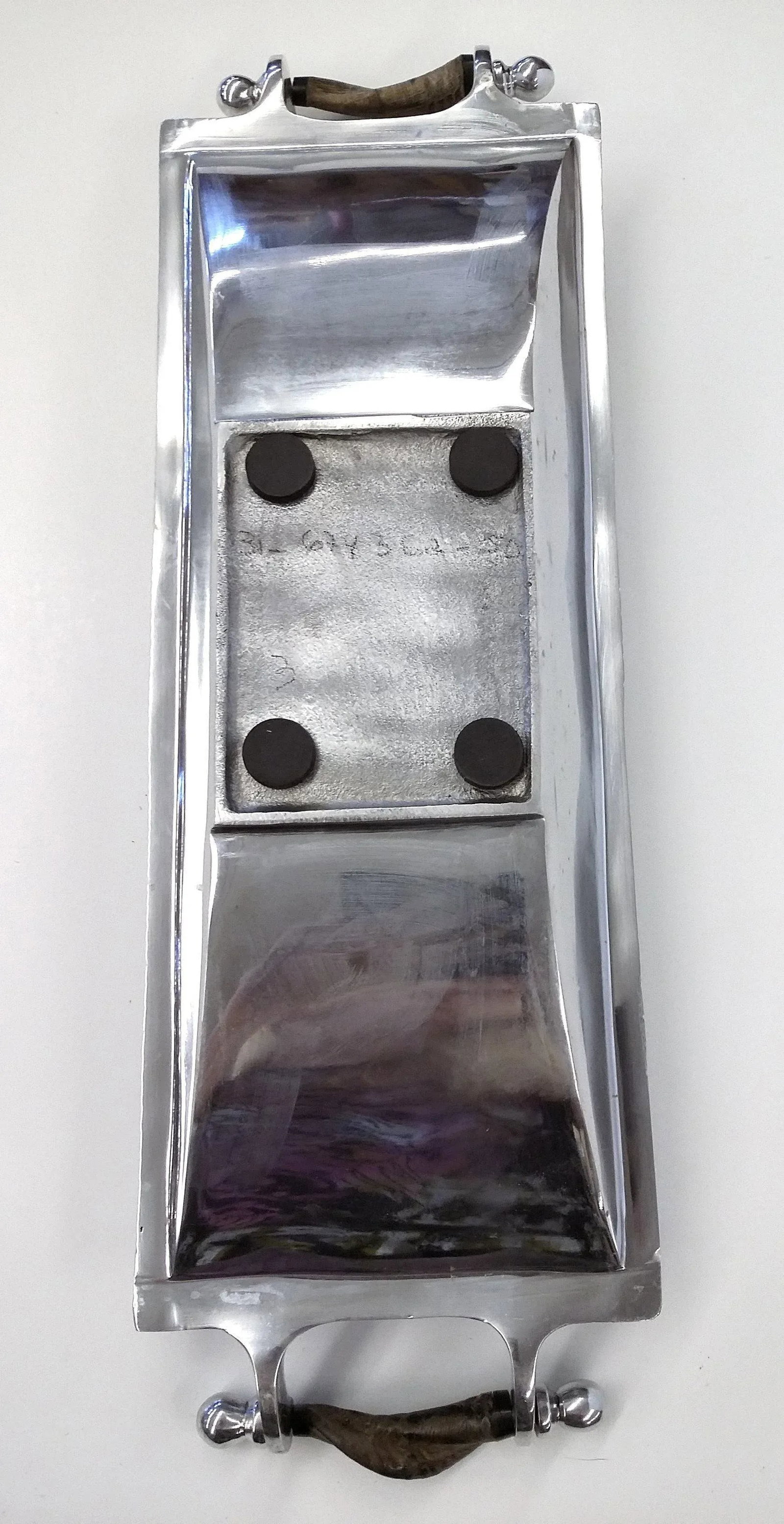 Vintage Aluminum & Wood Bread/Condiment Tray Platter - 3