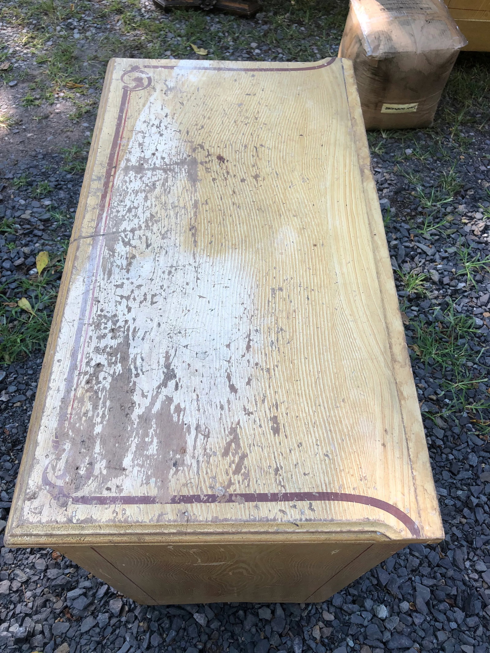 Small Vintage Hand Painted Amish Country Cabinet - 7