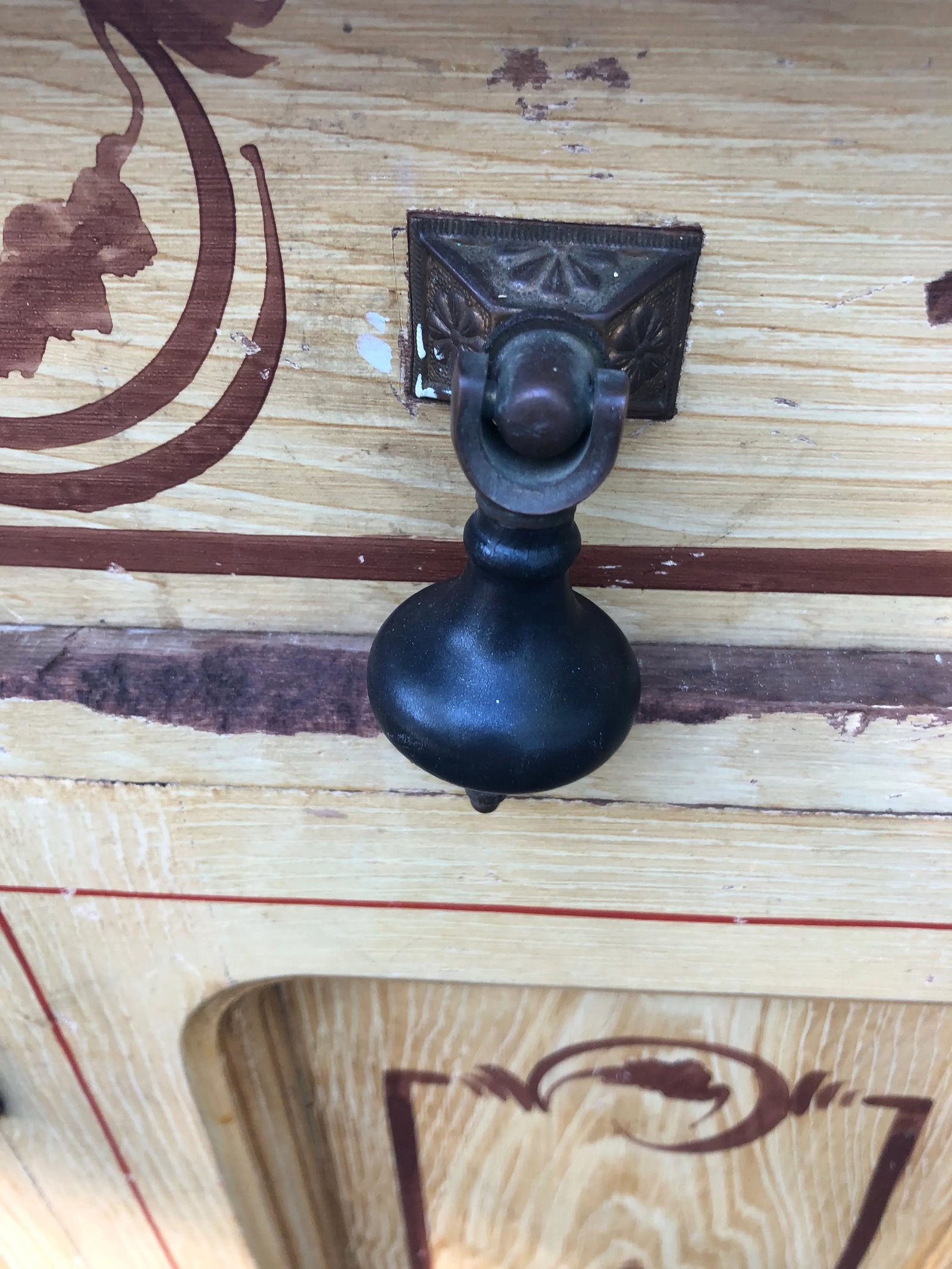 Small Vintage Hand Painted Amish Country Cabinet - 8