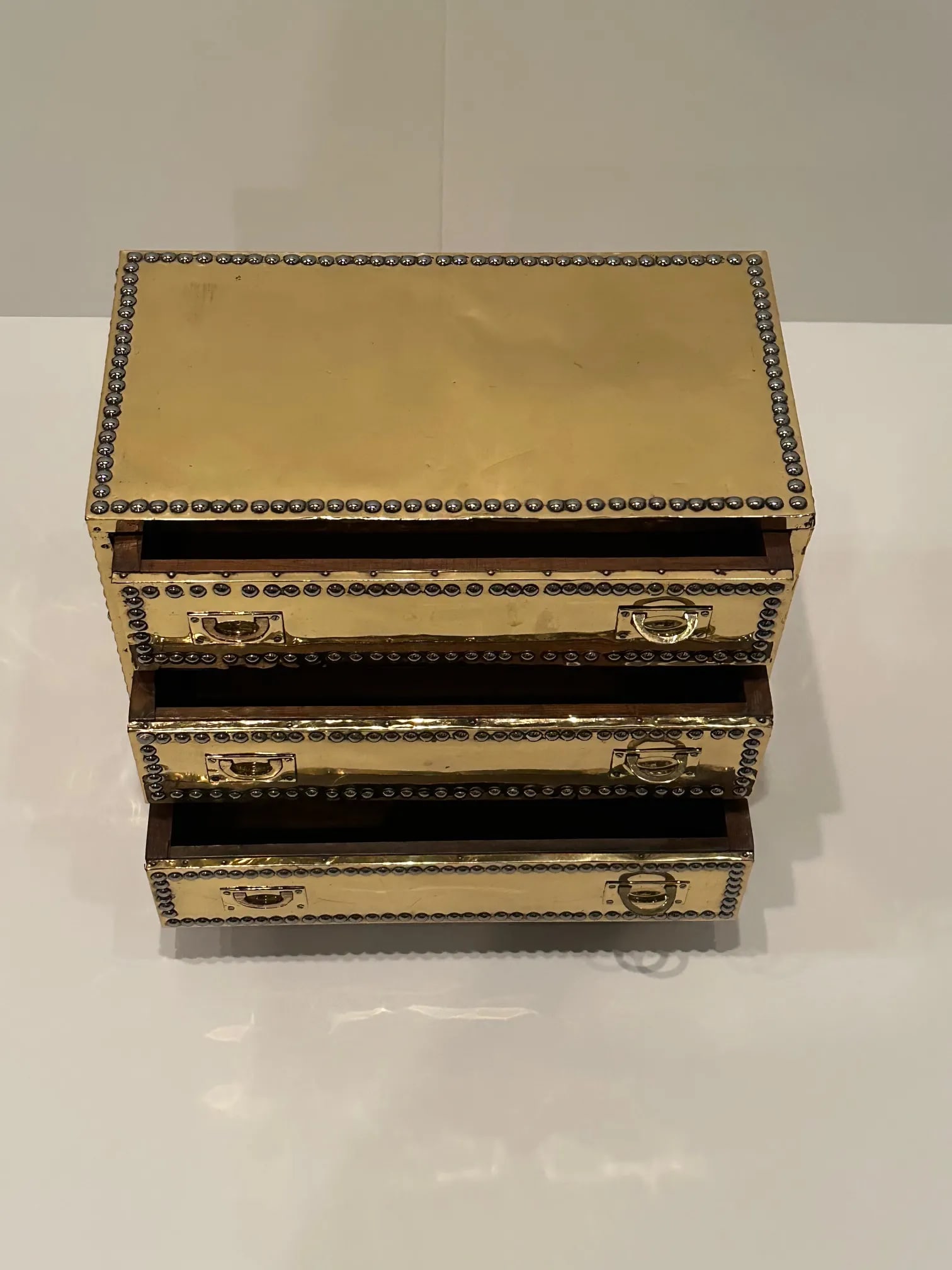 Brass 3 Drawer Treasure Chest by Sarreid - 4