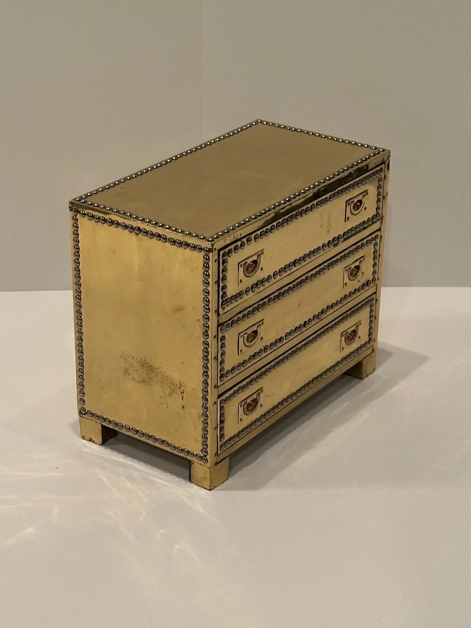 Brass 3 Drawer Treasure Chest by Sarreid - 5