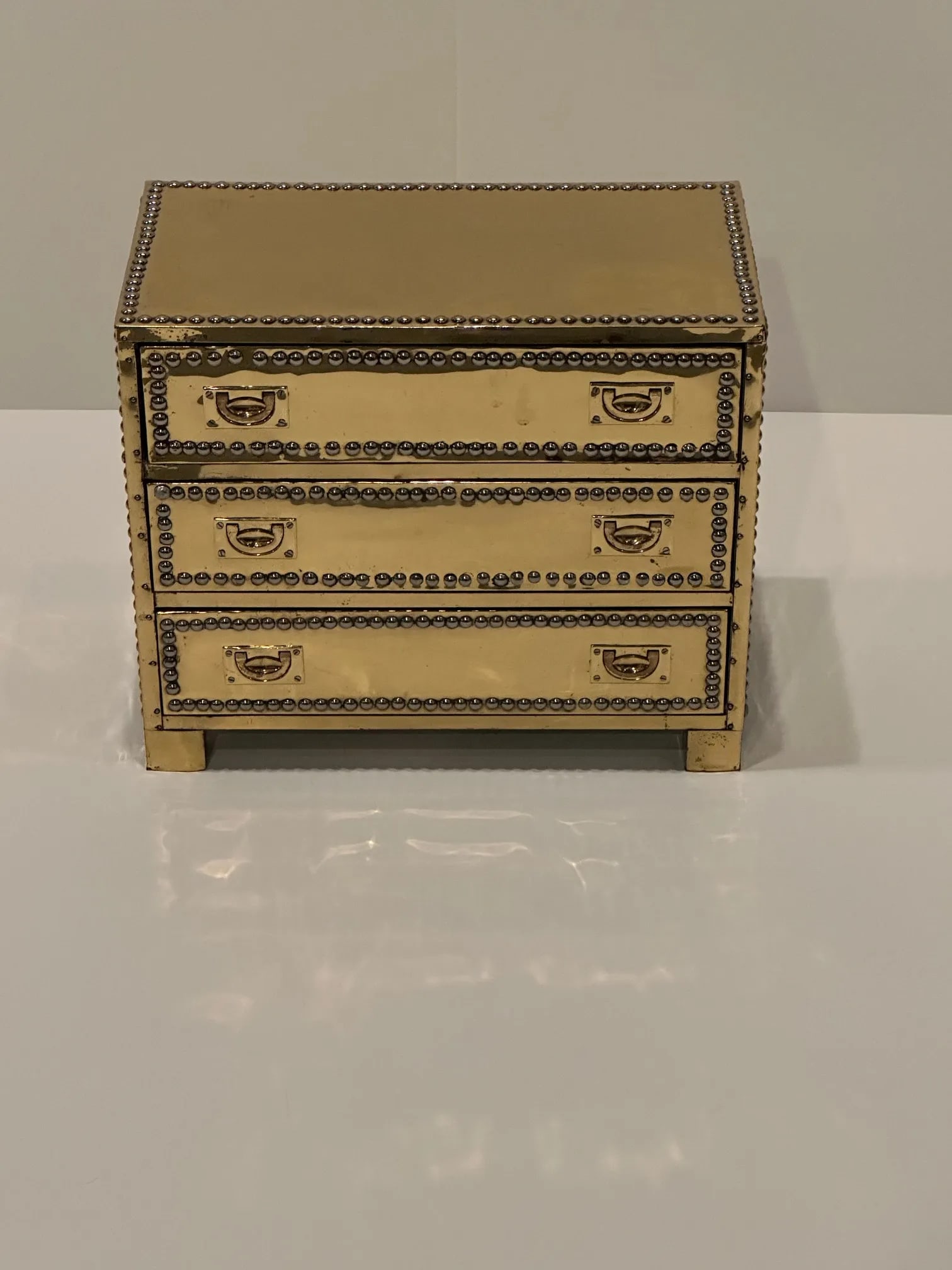 Brass 3 Drawer Treasure Chest by Sarreid - 6