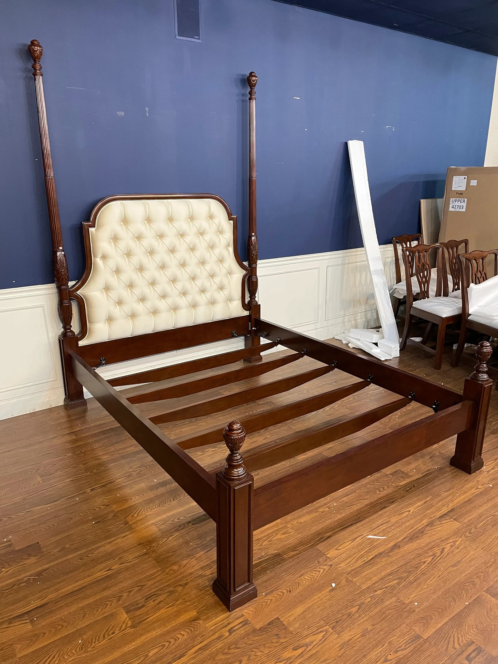 Scarborough House Queen Size Upholstered Mahogany Two Post Bed - Floor Sample - 3