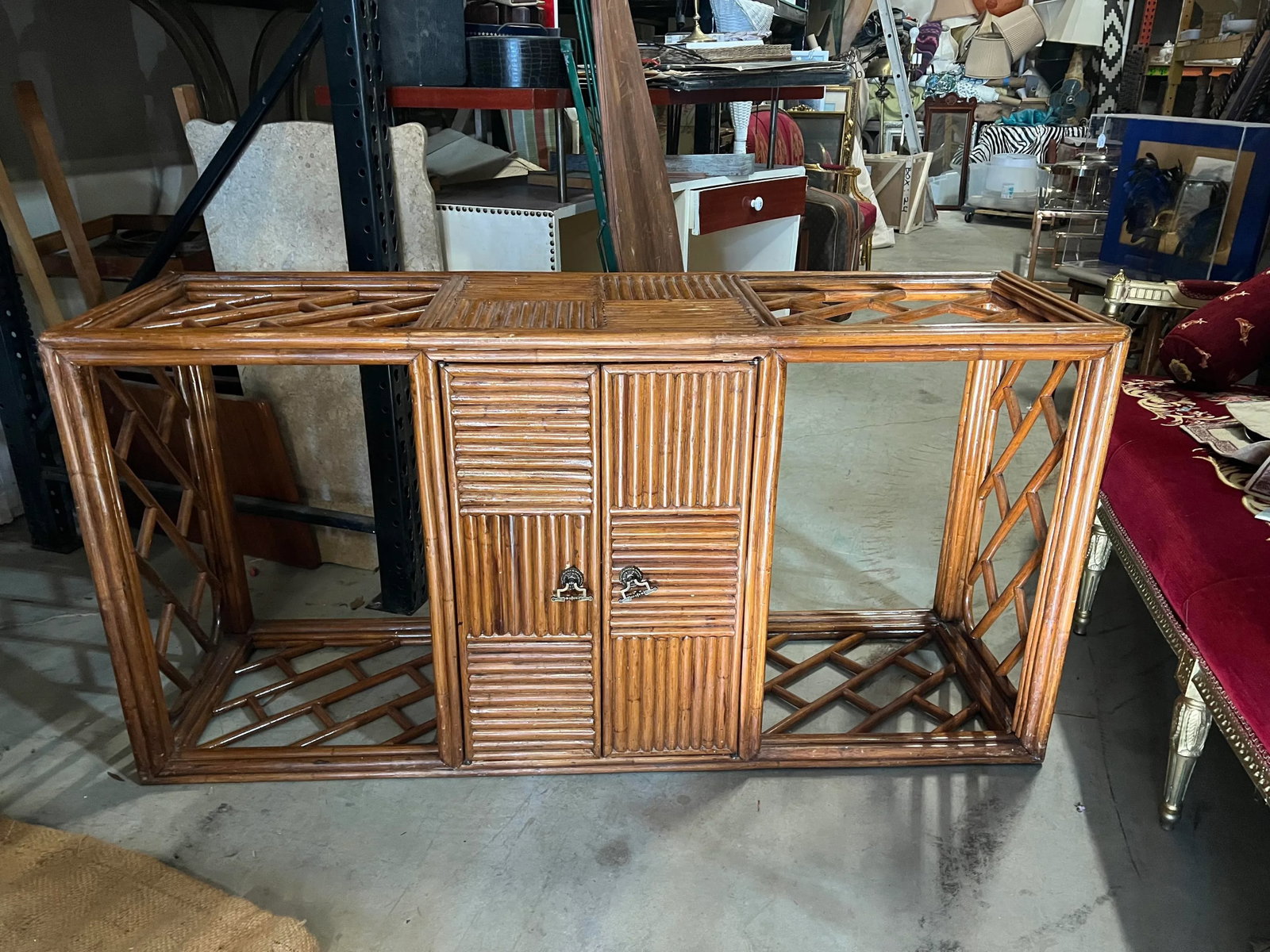 1970s Floating Bamboo Credenza - 2