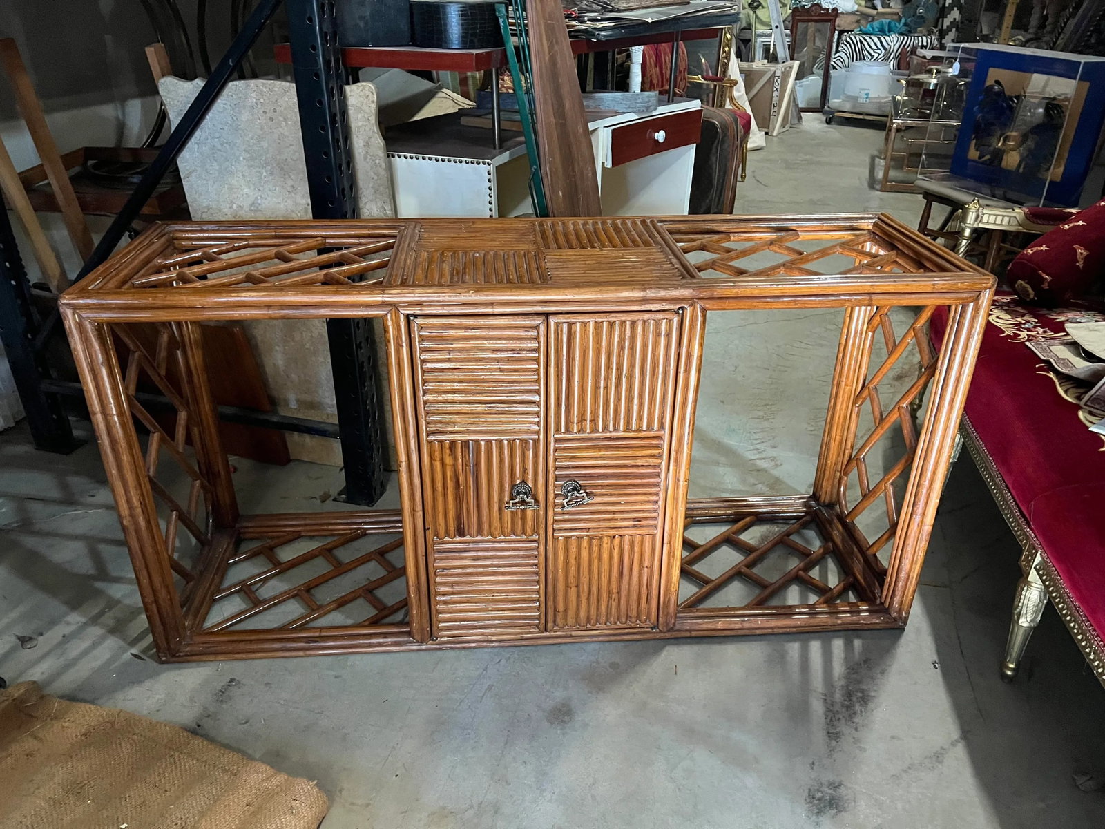 1970s Floating Bamboo Credenza - 4