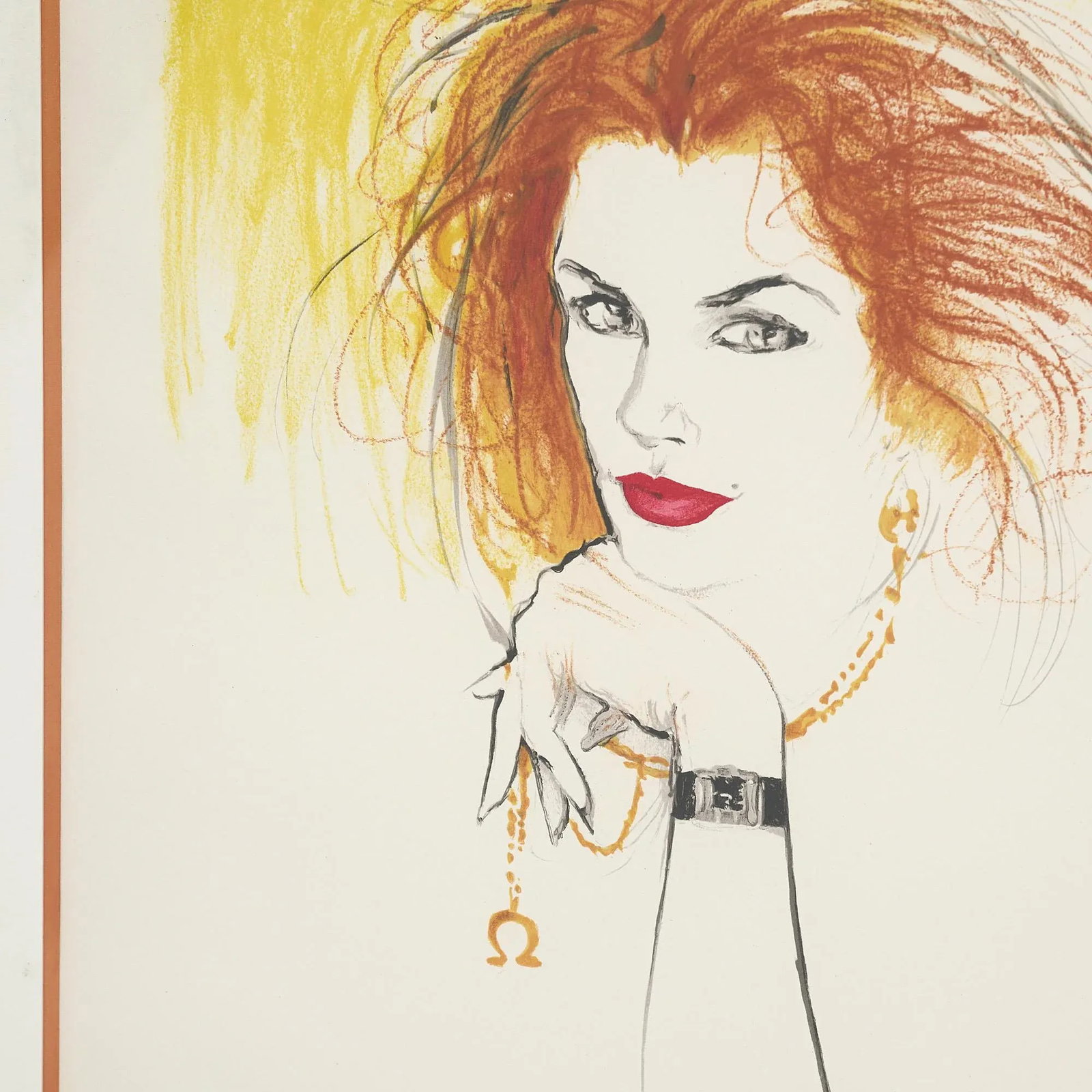 Cindy Crawford by Rene Gruau Lithograph - 5