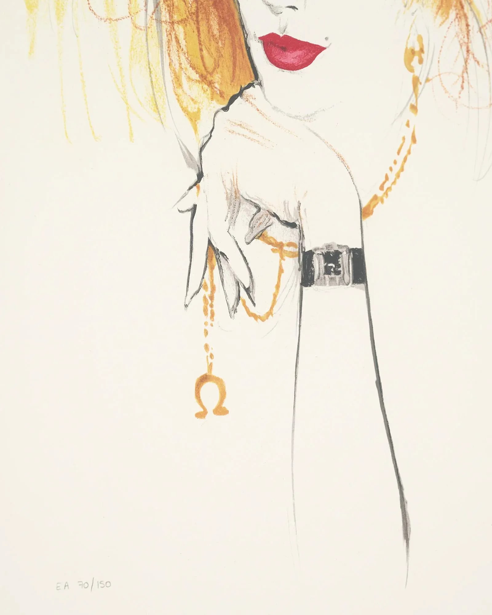 Cindy Crawford by Rene Gruau Lithograph - 9