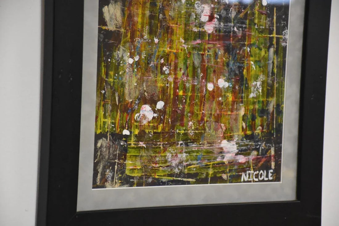 1970s Abstract Oil Painting Signed Nicole - 3