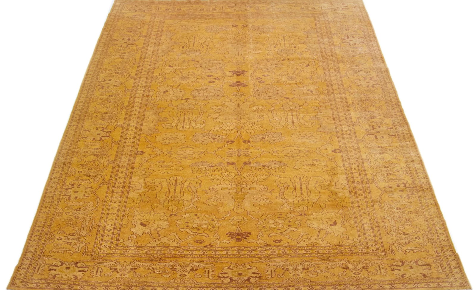 1960s Indian Vintage Wool Rug With Allover Floral Design in Goldenrod - 3