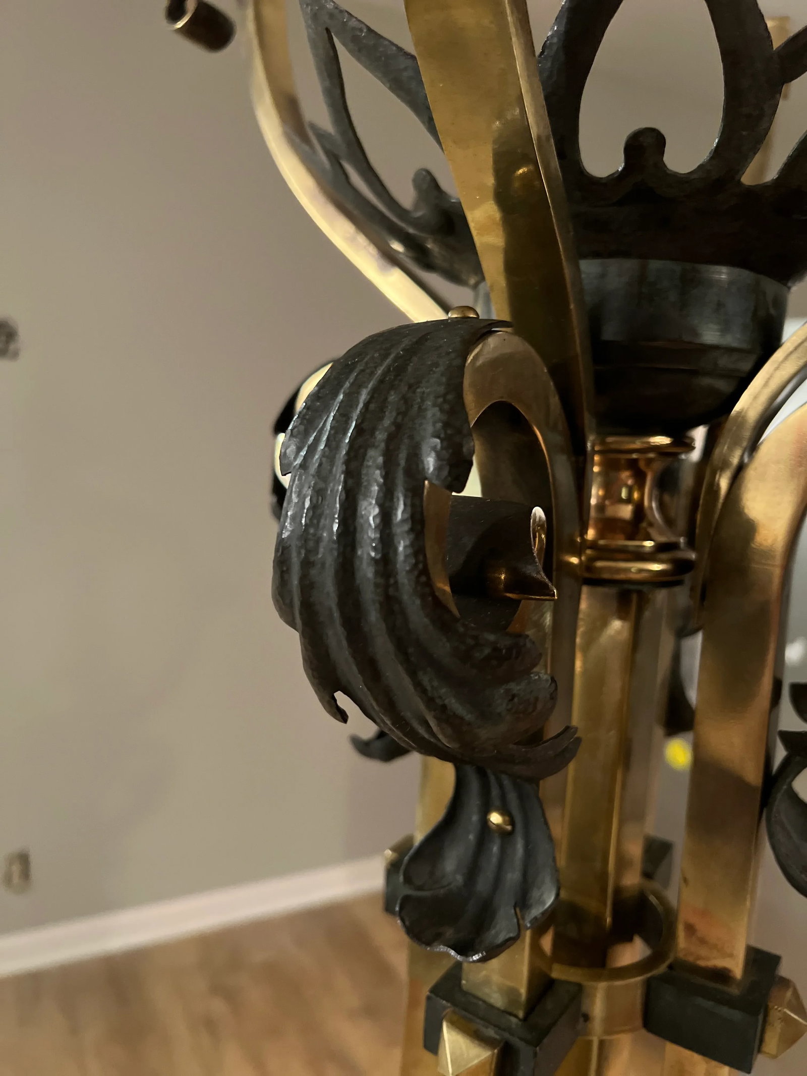 Pair 19th C., Russian Neoclassical Bronze, Iron & Feather Pulled Floor Lamps - 12