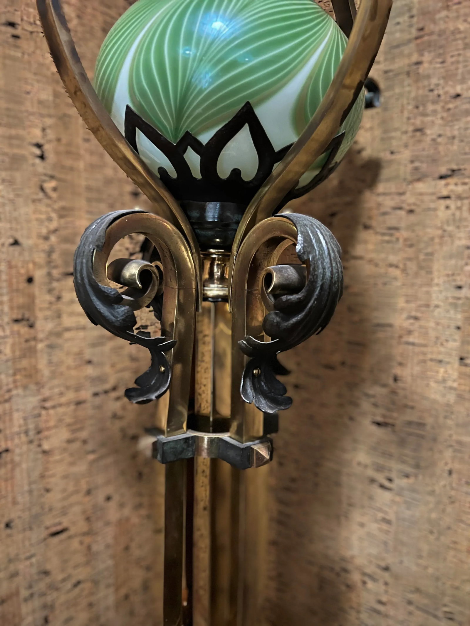 Pair 19th C., Russian Neoclassical Bronze, Iron & Feather Pulled Floor Lamps - 2