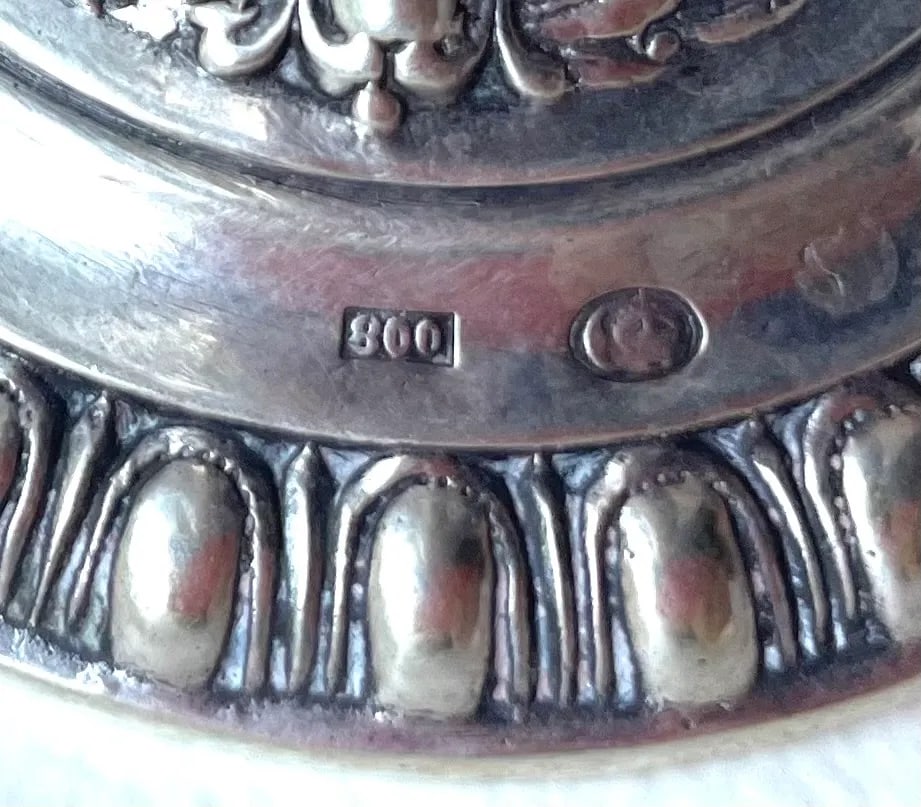 800 Silver Baroque Heart Tulipiere Bud Vase - 11