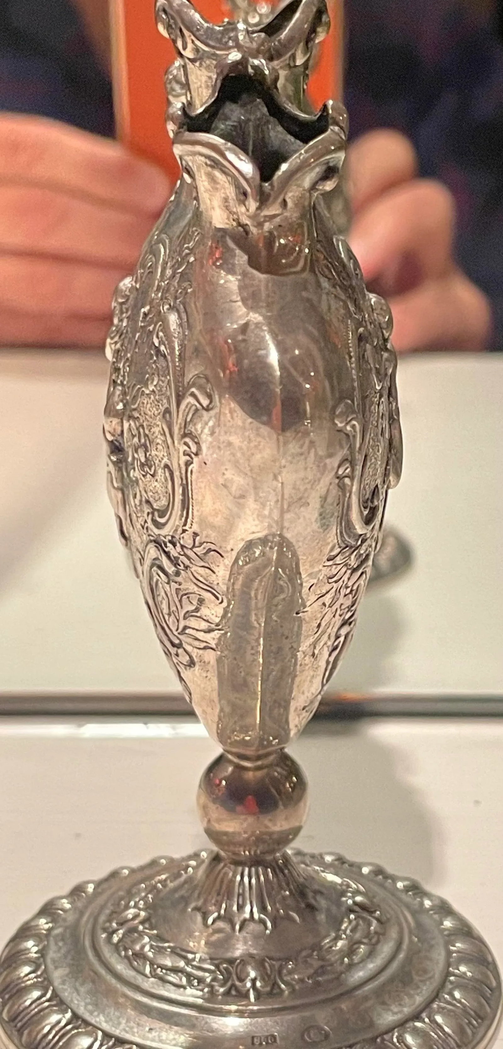 800 Silver Baroque Heart Tulipiere Bud Vase - 6