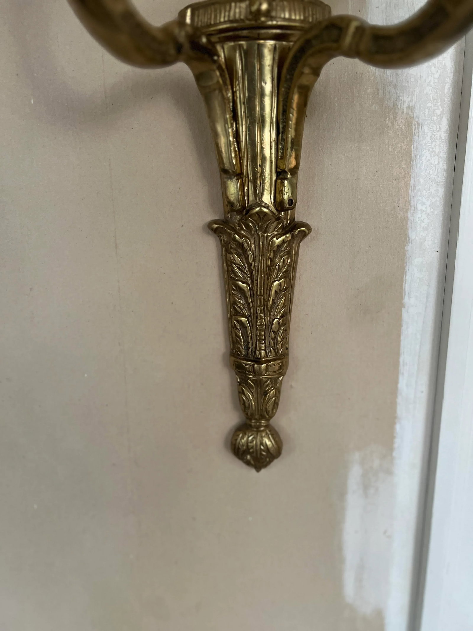 Pair, Vintage Italian Gilt Bronze Two-Light Wall Sconce - 7