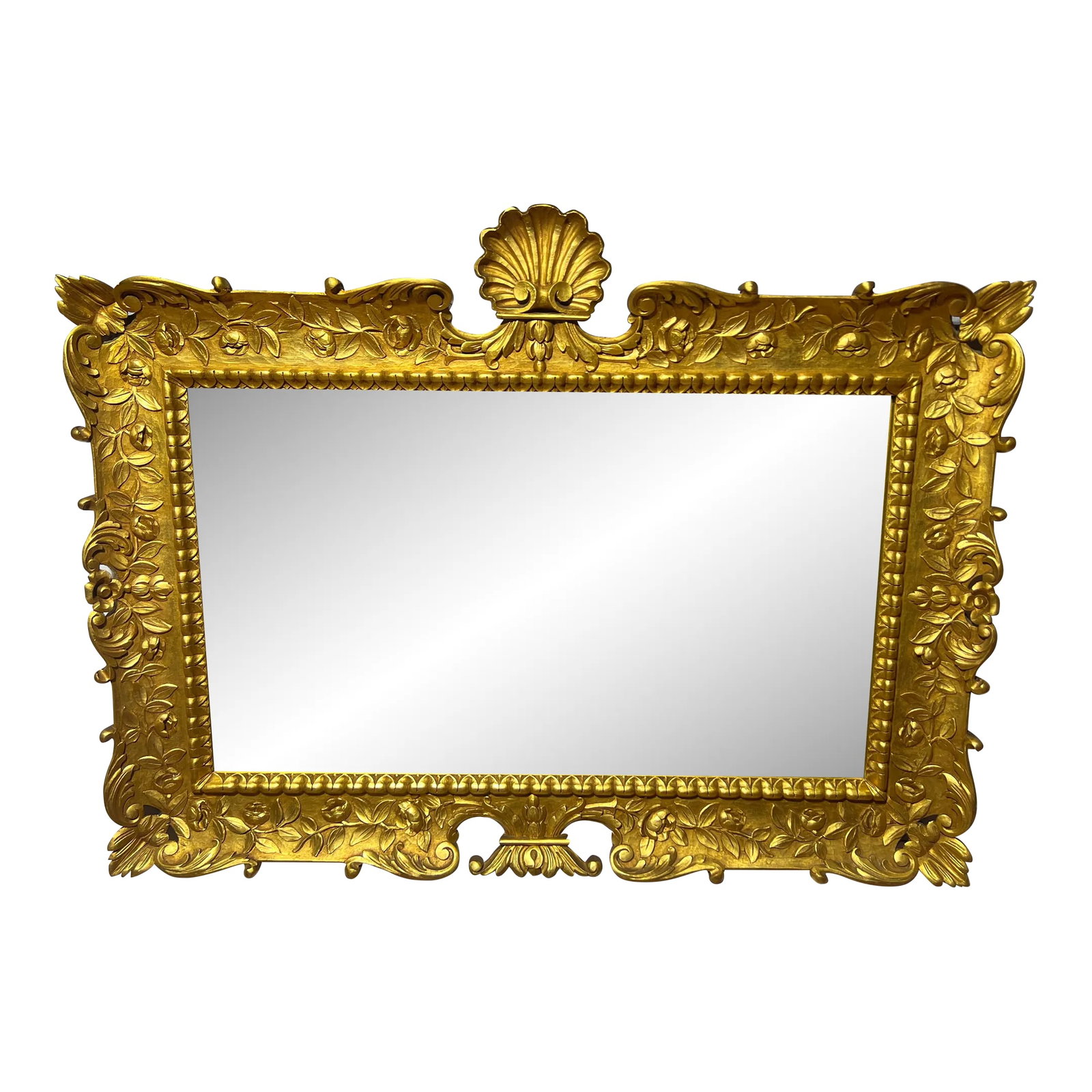 Vintage Italian Carved Giltwood and Shell Decorated Wall Mirror: This vintage Italian carved giltwood and shell decorated wall mirror is a true work of art. Crafted with precision and attention to detail, it showcases the exquisite craftsmanship of Italian