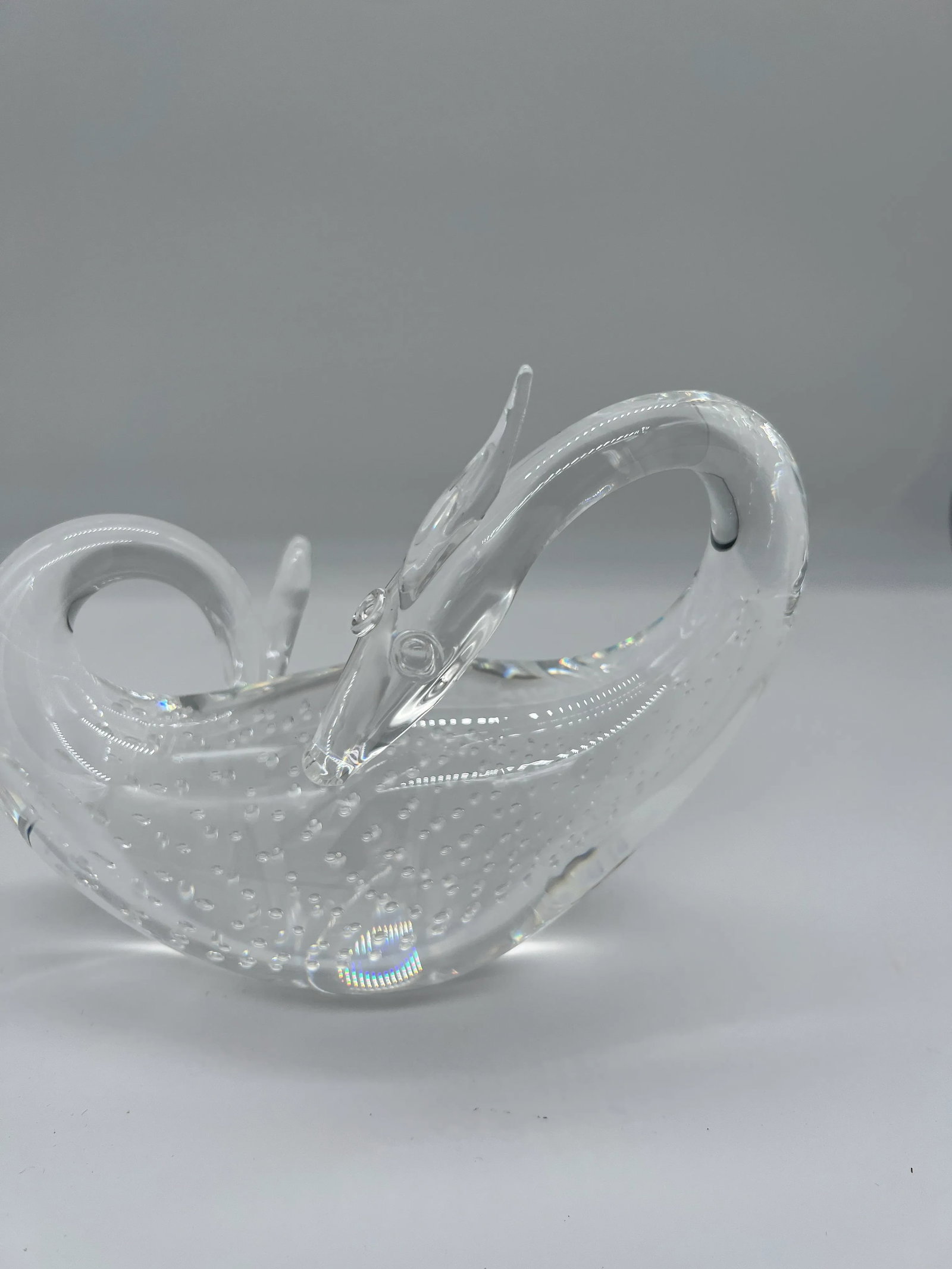 Steuben Controlled Bubble Crystal Dragon Figurine Designed by Bernard Wolff - 2