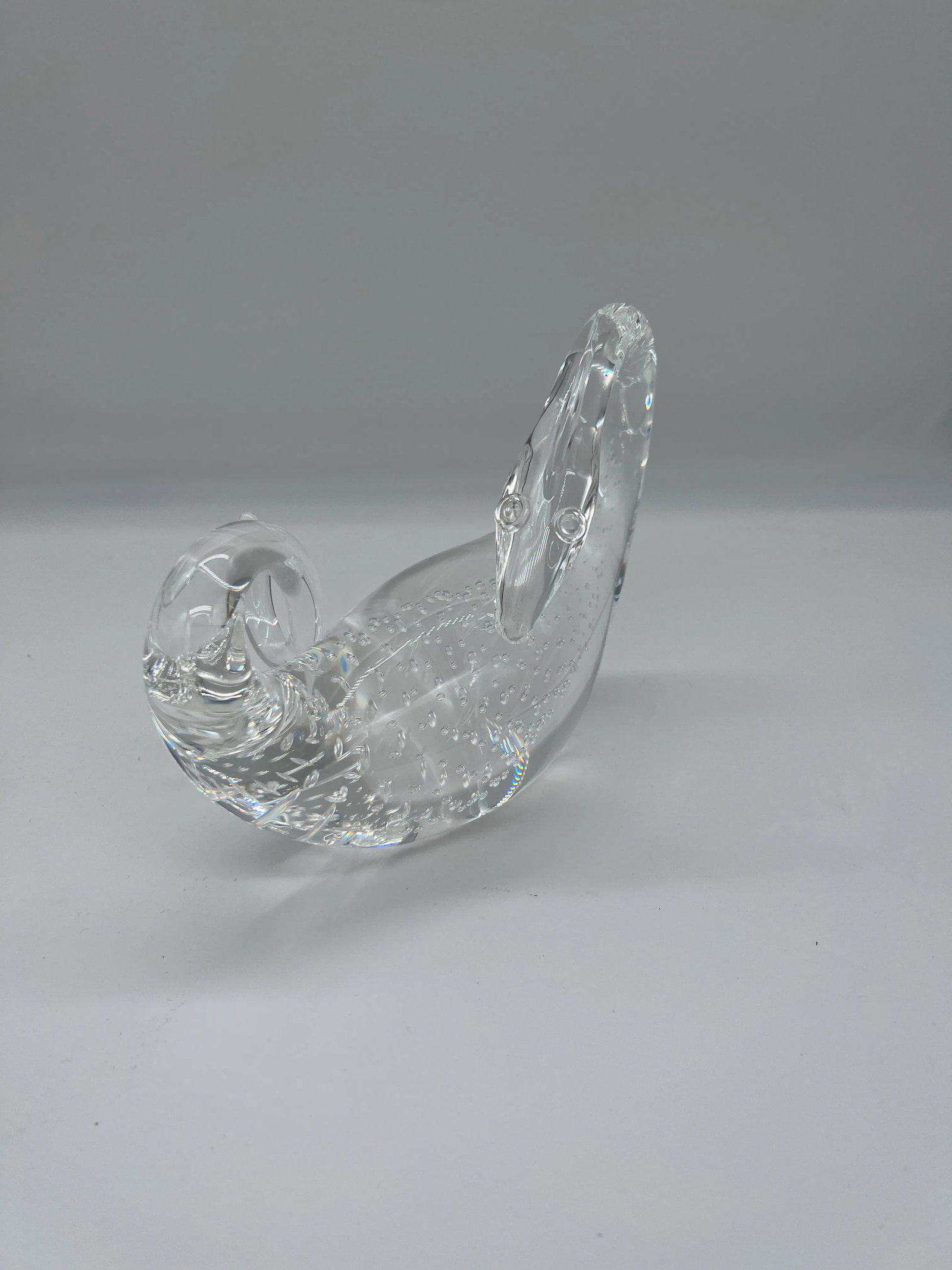 Steuben Controlled Bubble Crystal Dragon Figurine Designed by Bernard Wolff - 3