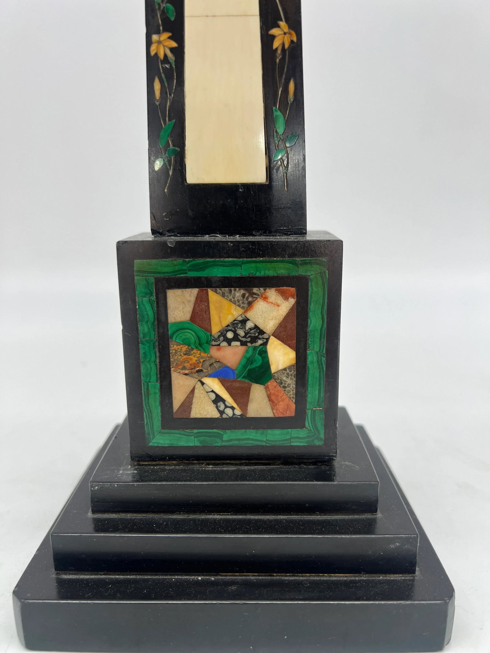 Grand Tour Era, Mixed Specimen Marble & Gemstone Obelisk - 3