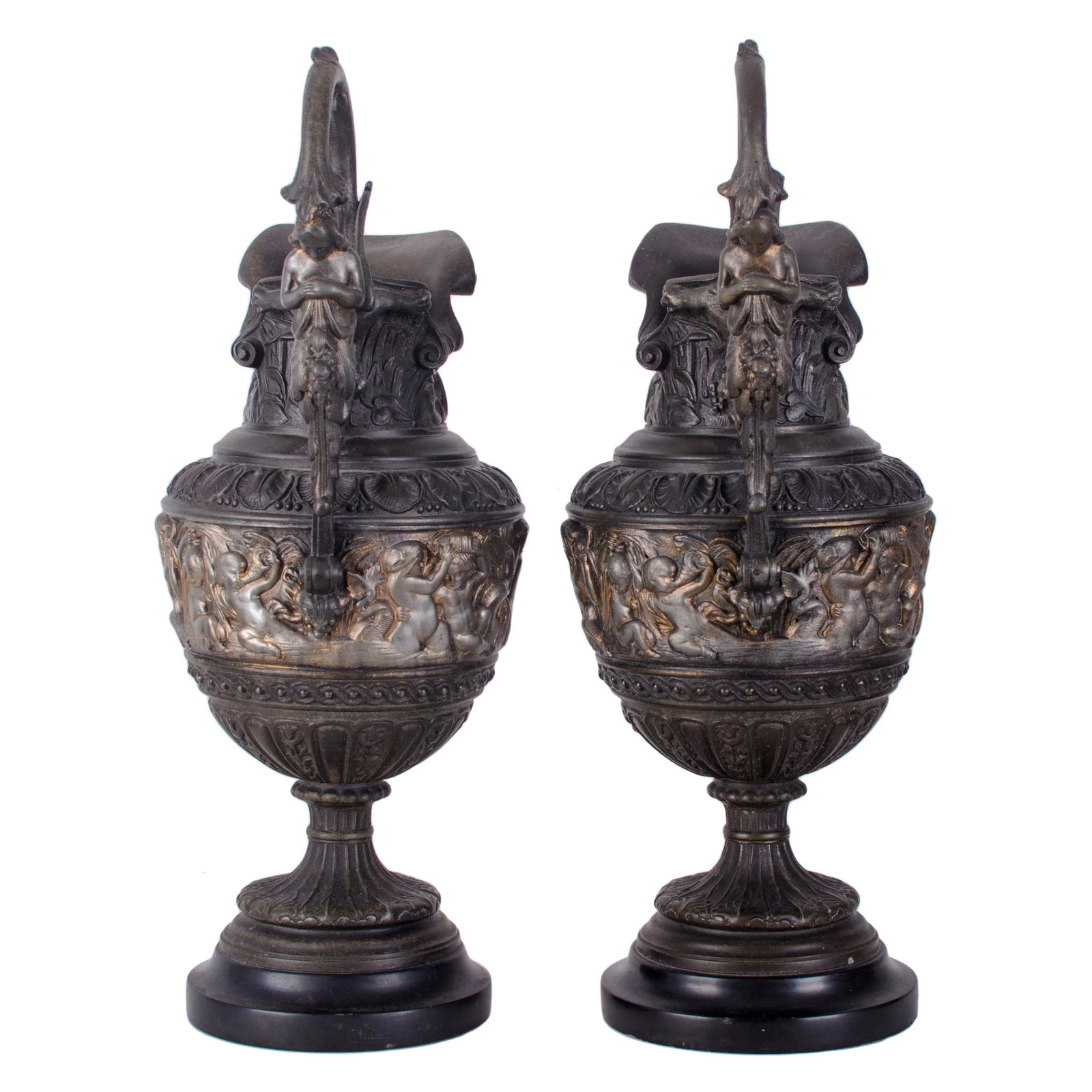 Antique Renaissance Revival Triton Ewers - 3