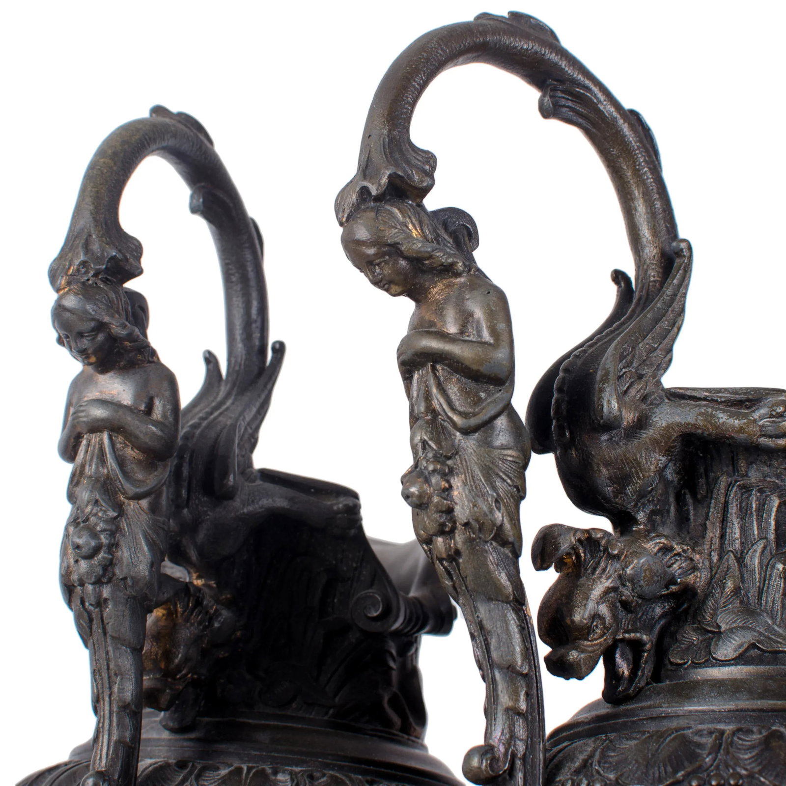 Antique Renaissance Revival Triton Ewers - 4