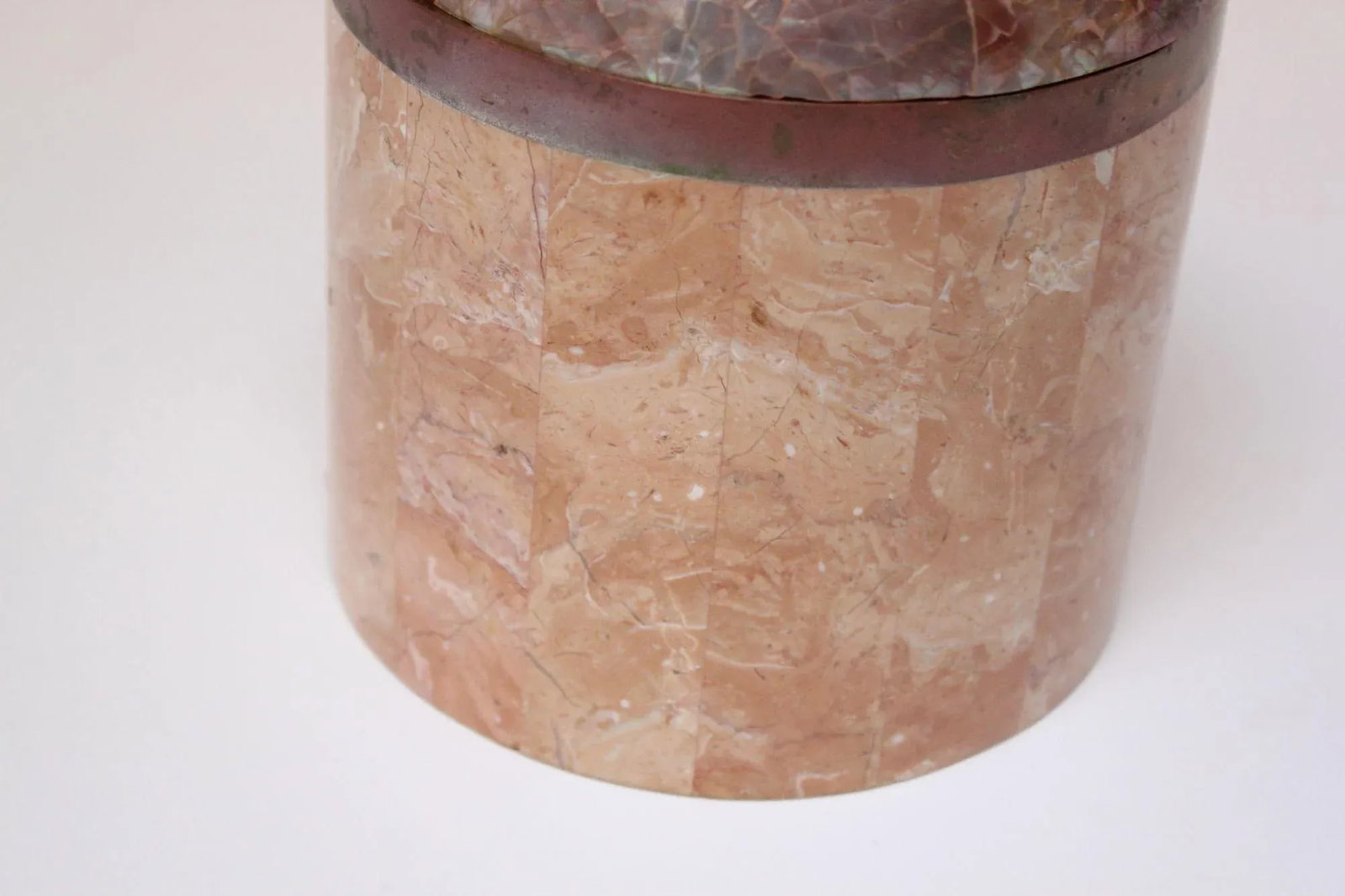 Vintage Brass and Tessellated Stone Dome-Lidded Box After Maitland Smith - 11
