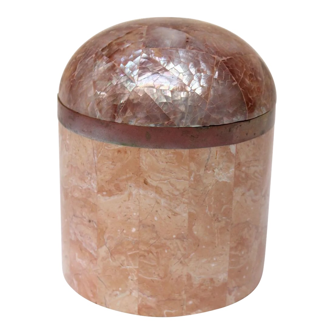 Vintage Brass and Tessellated Stone Dome-Lidded Box After Maitland Smith (1 of 13)