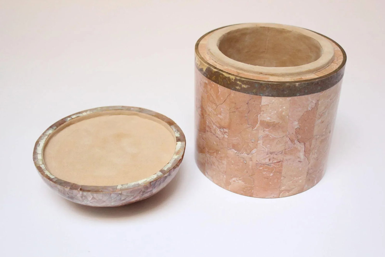 Vintage Brass and Tessellated Stone Dome-Lidded Box After Maitland Smith - 4