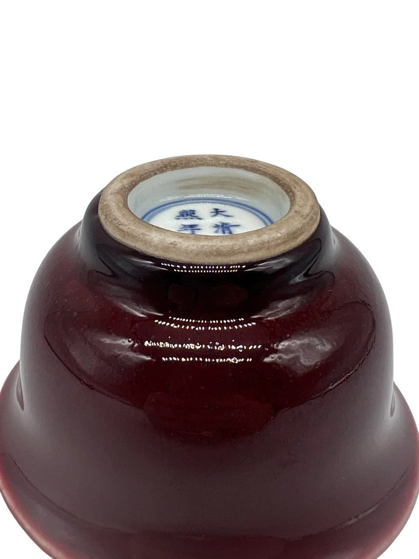 Chinese Scholar Object Oxblood Porcelain Bowl - Kangxi Mark - 5