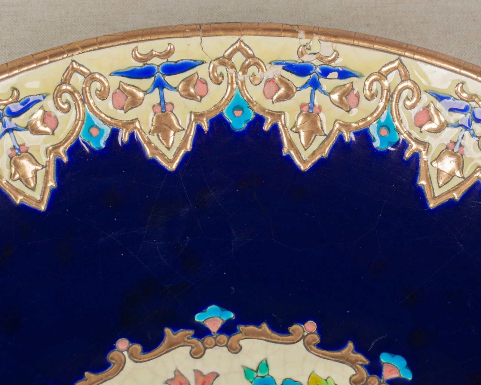 French Longwy Cloisonne Enamel Ceramic Bowl - 3