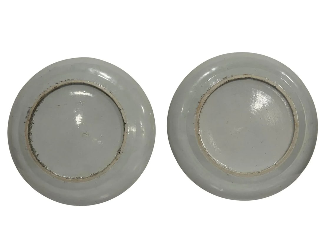Pair, 19th Century Chinese Export "Thousand Butterfly" Porcelain Plates 9.5" - 6