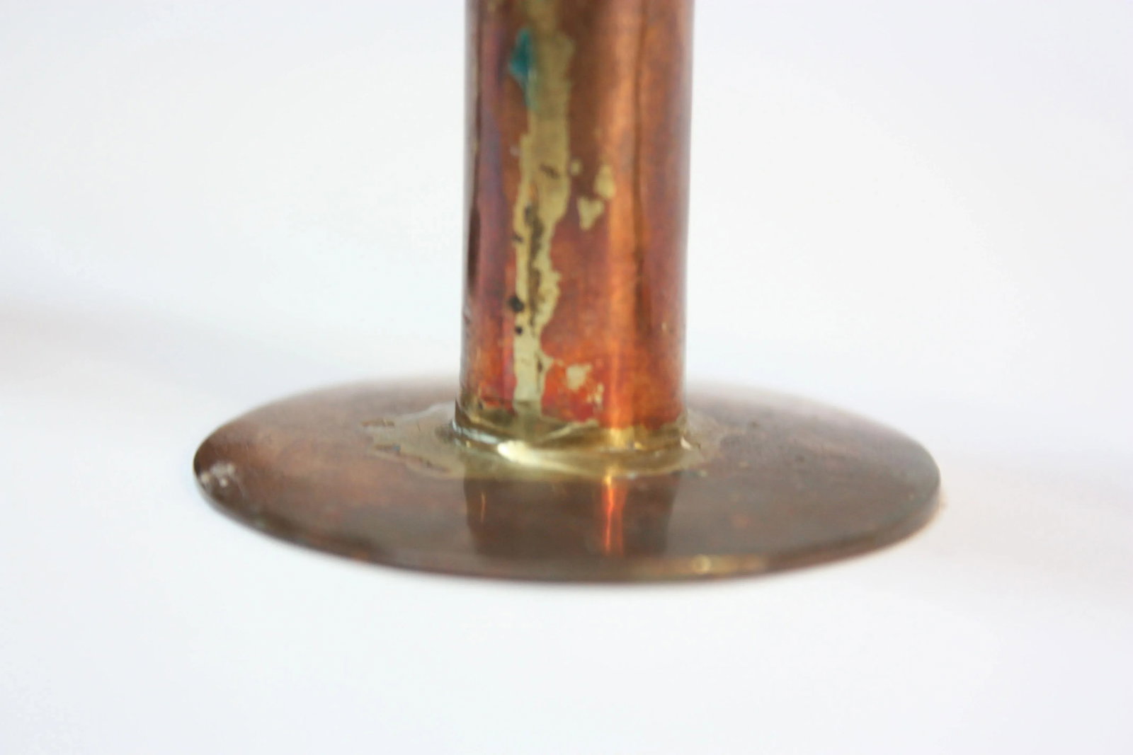 Set of Four Small Copper Ystad Candleholders - 12