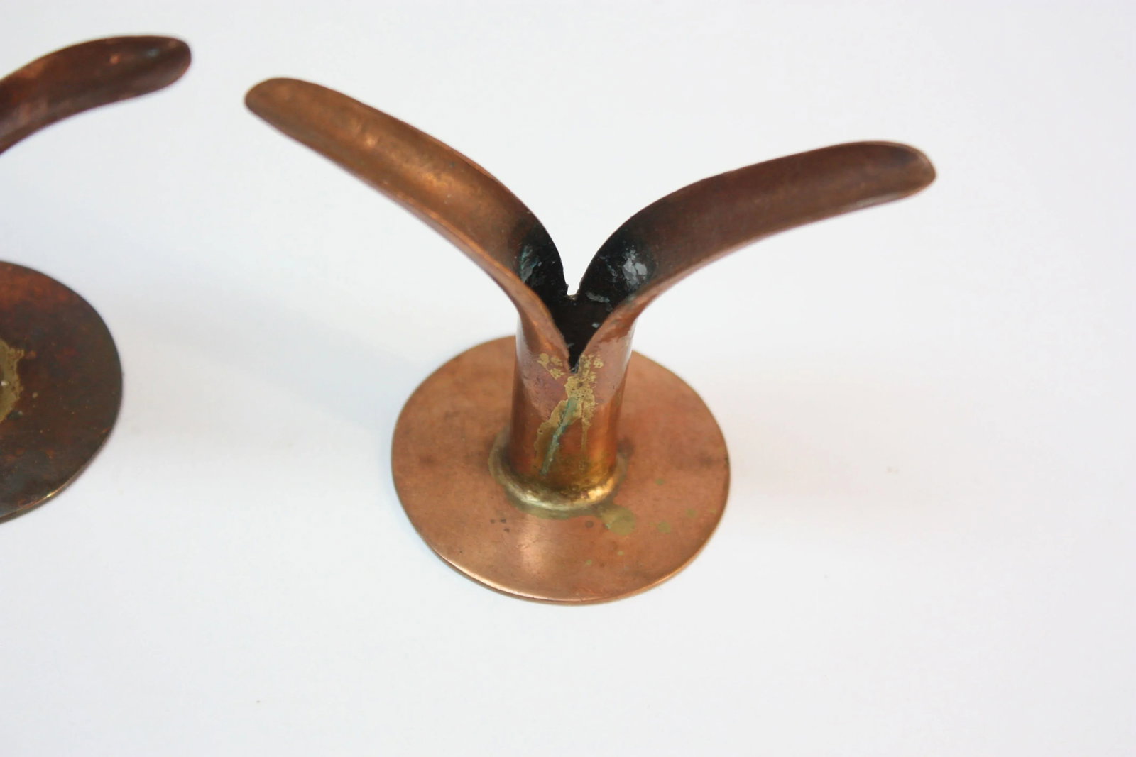 Set of Four Small Copper Ystad Candleholders - 7