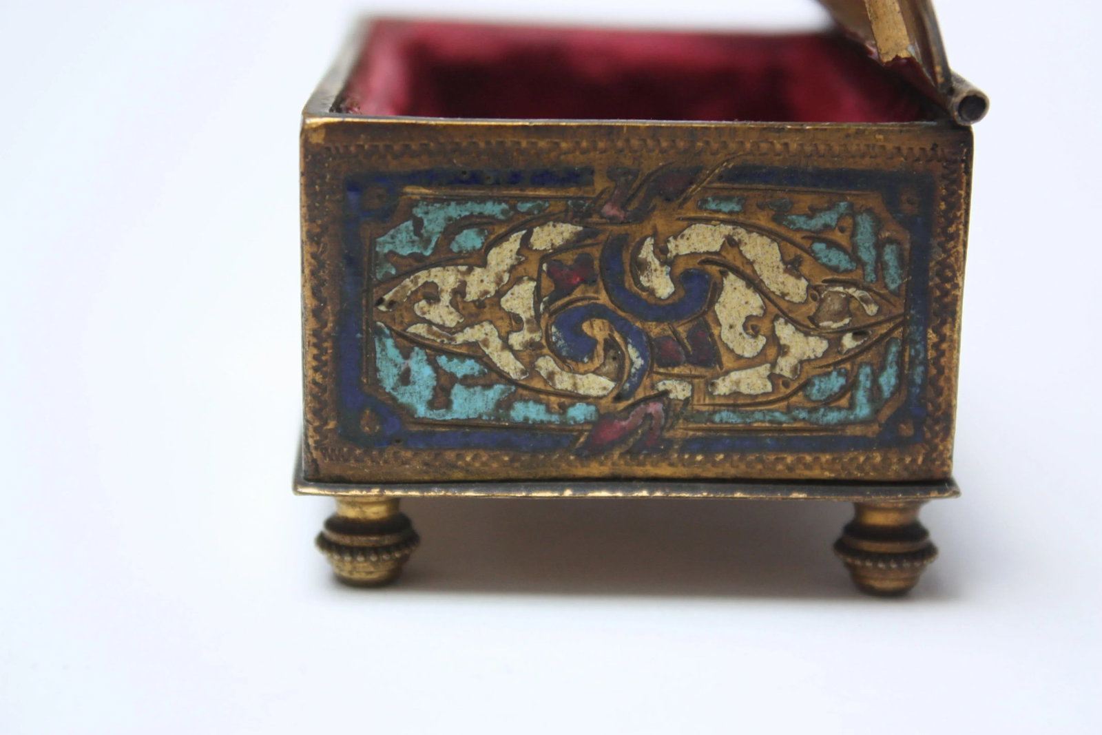 Collection of Early 20th Century European Cloisonne Boxes / Candlestick - 7