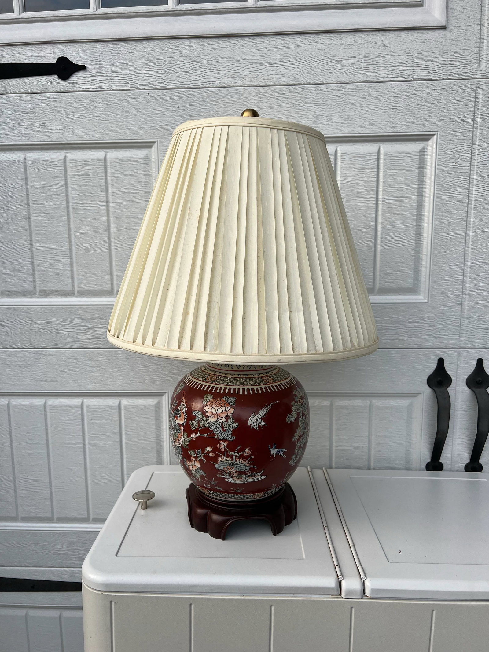 1970s Asian Ming Base Lamp with Shade - 3