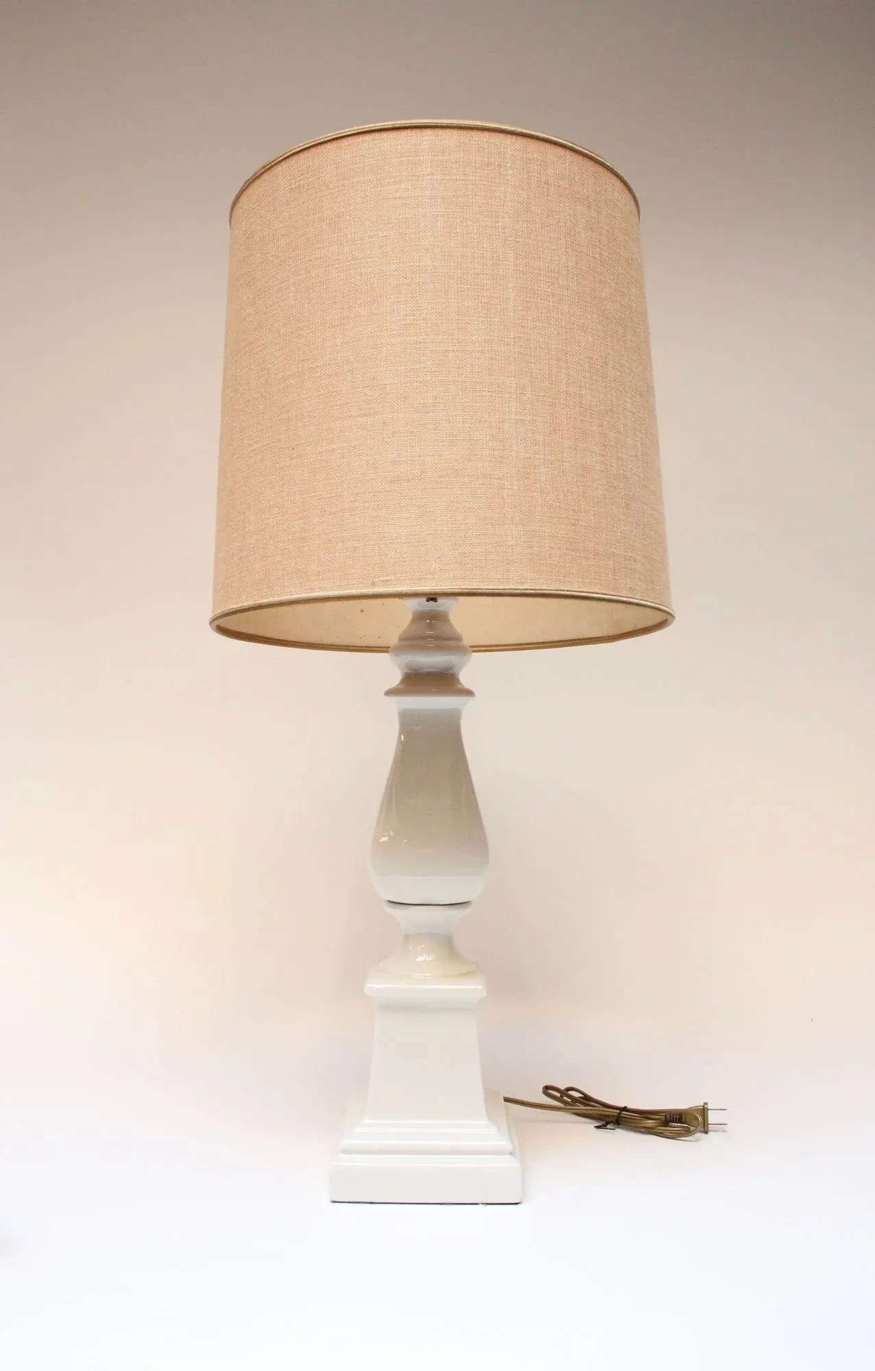 Vintage Porcelain Pillar Table Lamp - 2