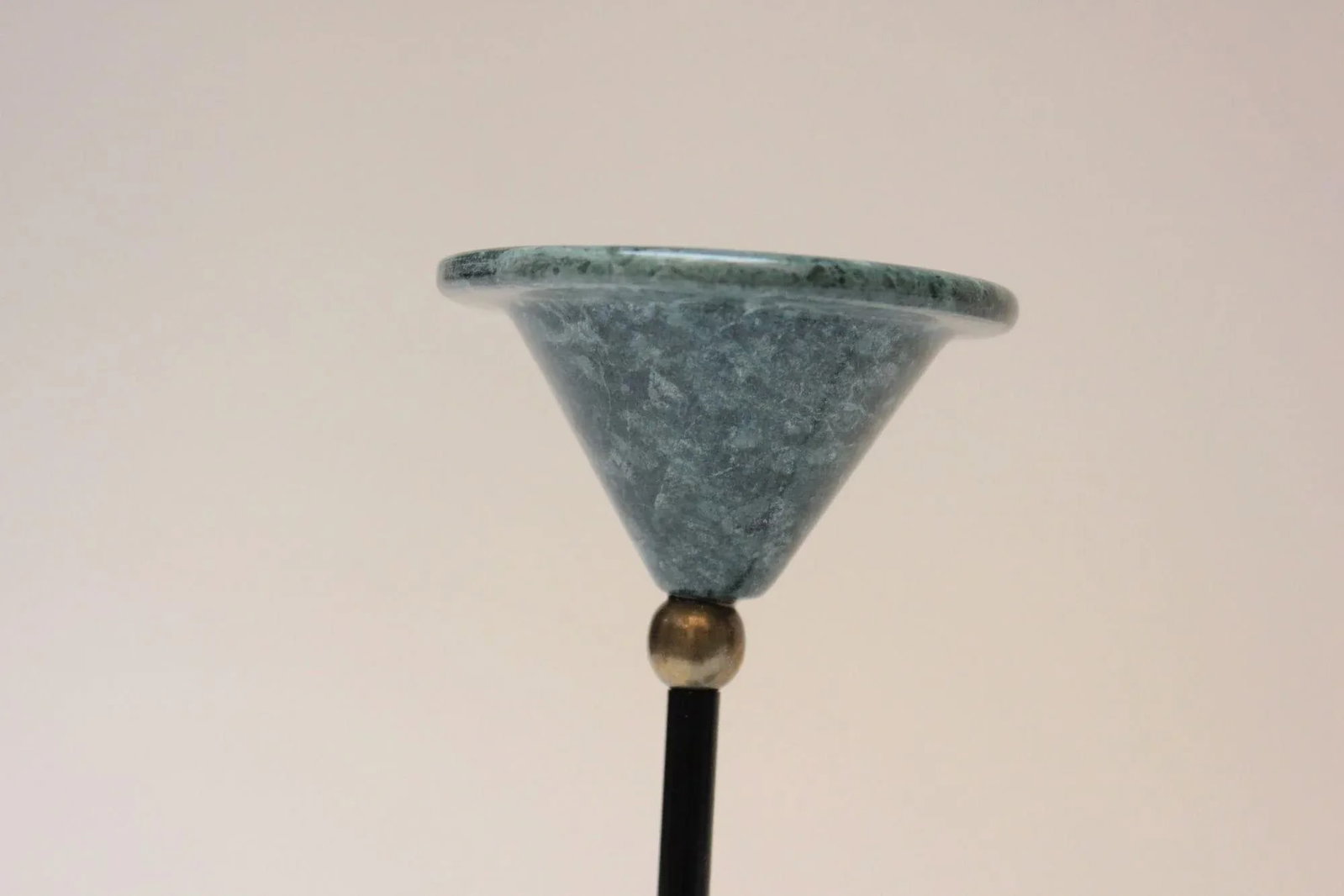 Memphis Postmodern Style Green and Black Marble Candleholders - Set of Two - 9