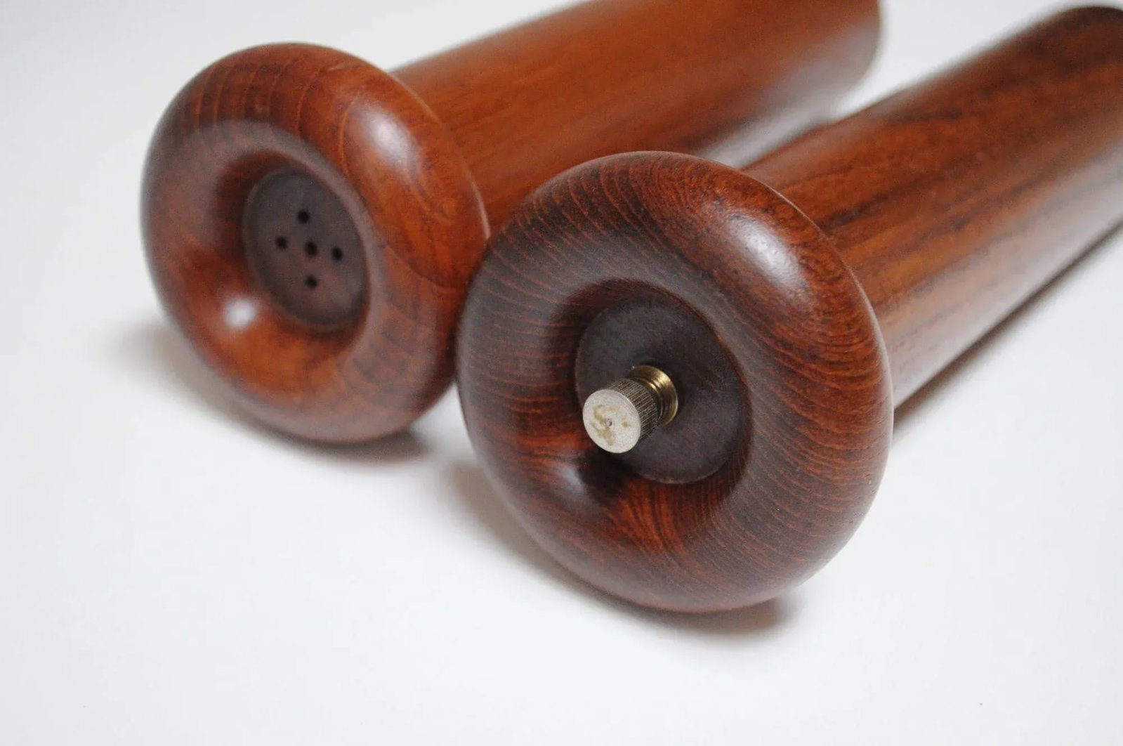 Sculptural Danish Modern Teakwood Salt Shaker and Pepper Grinder Set - 10