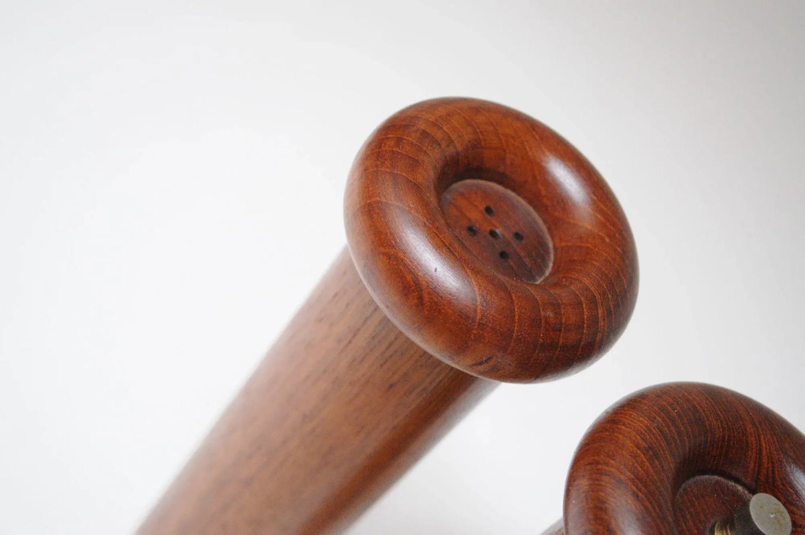 Sculptural Danish Modern Teakwood Salt Shaker and Pepper Grinder Set - 11