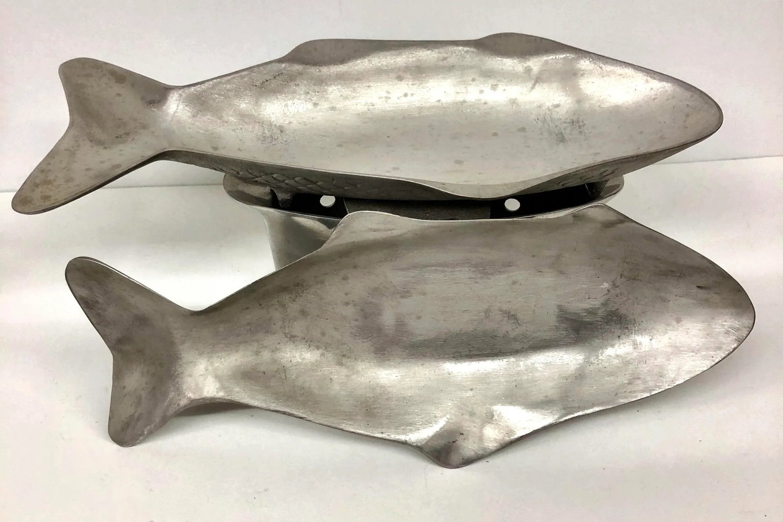 Vintage Metal Fish Warming Dishes - Set of 4 - 2