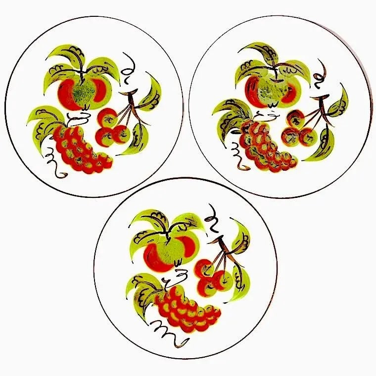 1960's Hand-Painted Stangl "Orchard Song" Dinner Plates - Set of 6 - 7