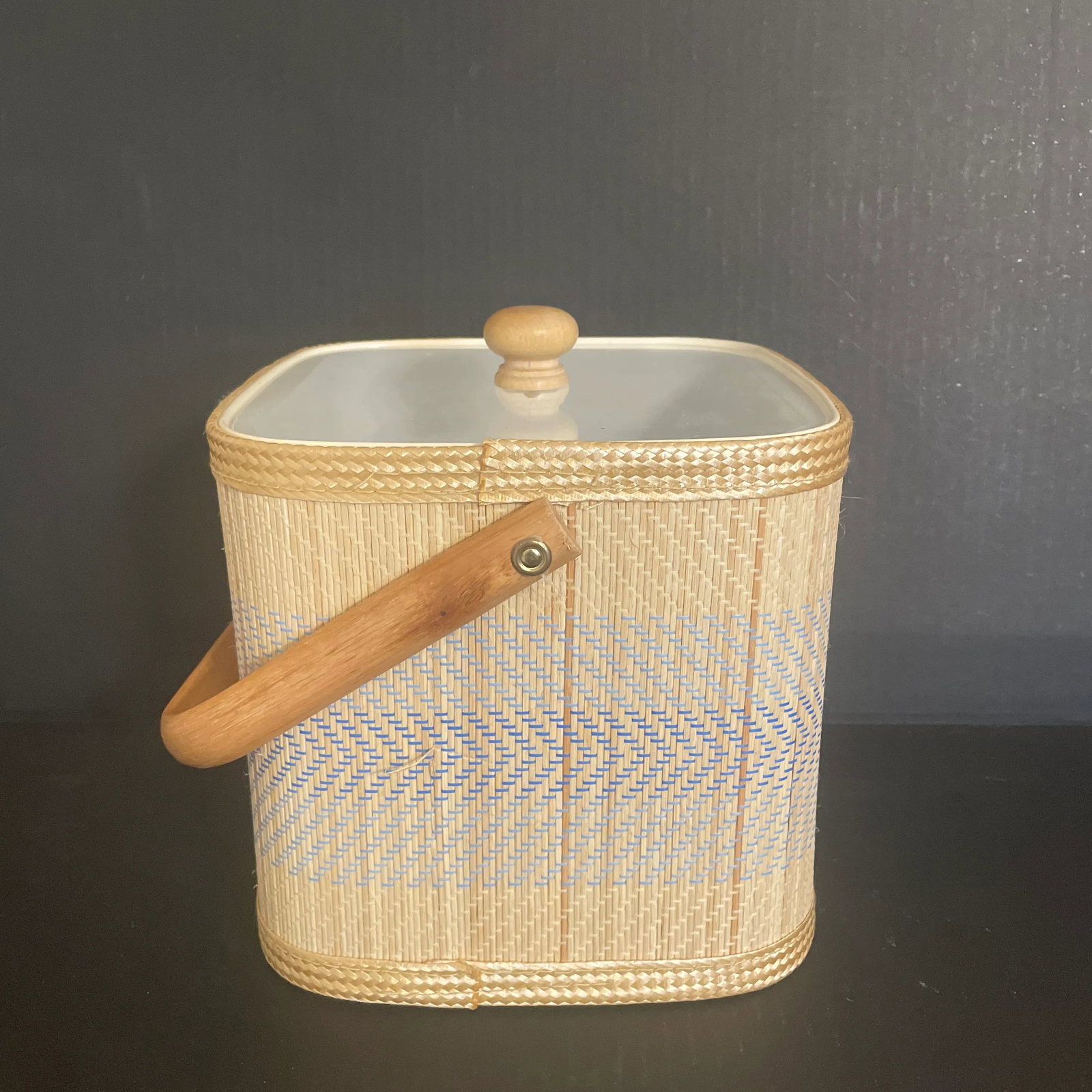 Mid 20th Century Raffia Covered Ice Bucket - 3