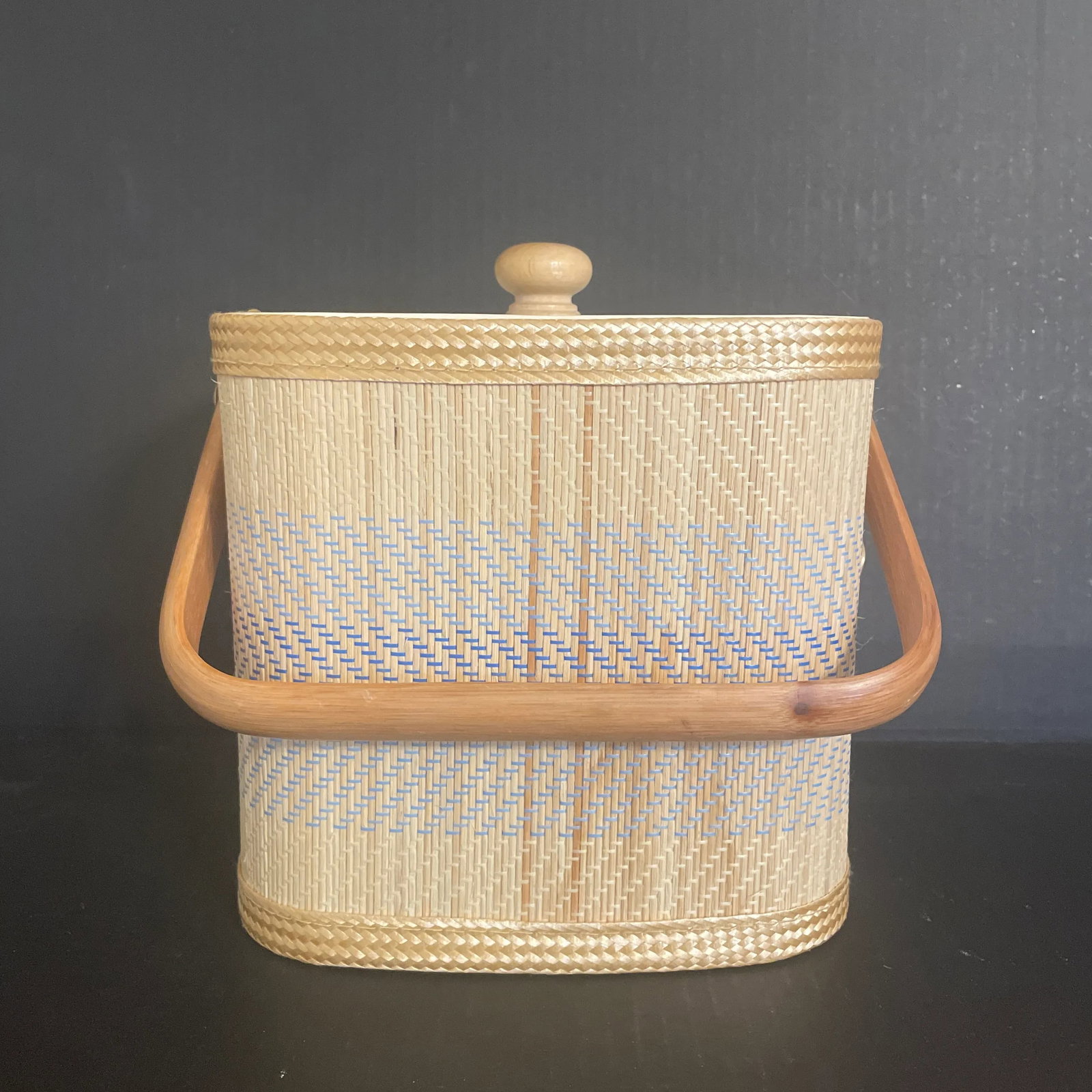 Mid 20th Century Raffia Covered Ice Bucket - 4
