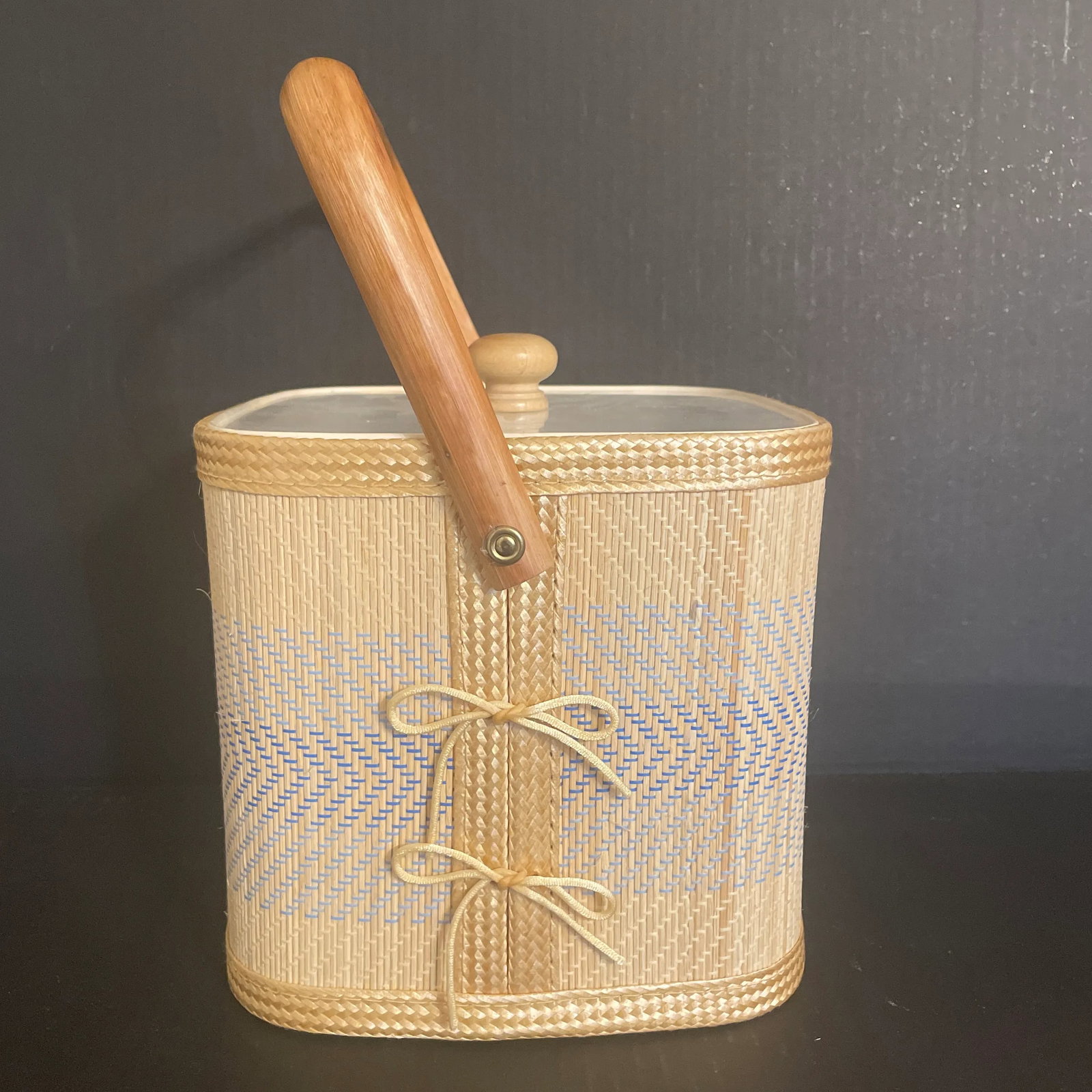 Mid 20th Century Raffia Covered Ice Bucket - 5